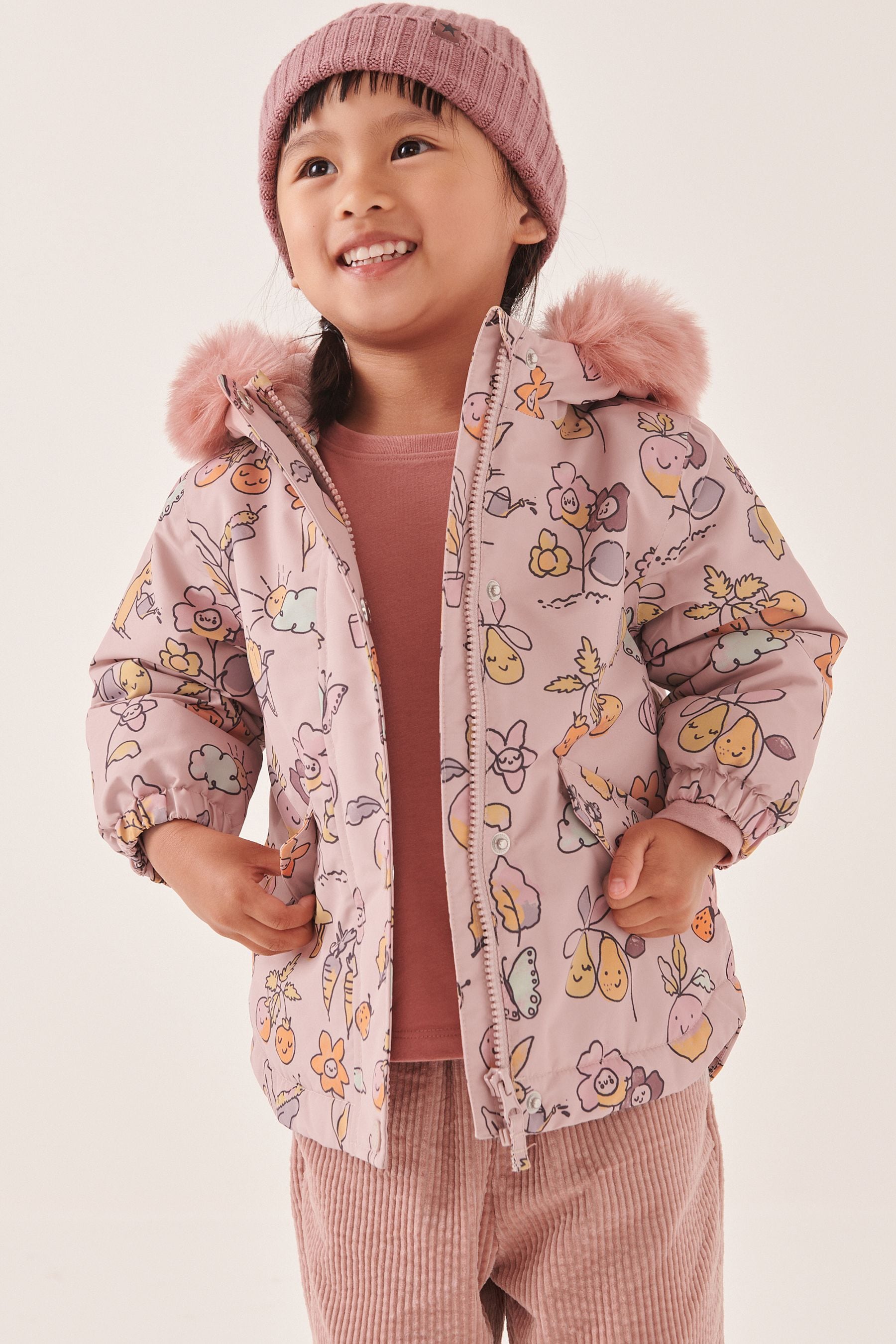 Pink Fruit Character Waterproof Coat (3mths-7yrs)