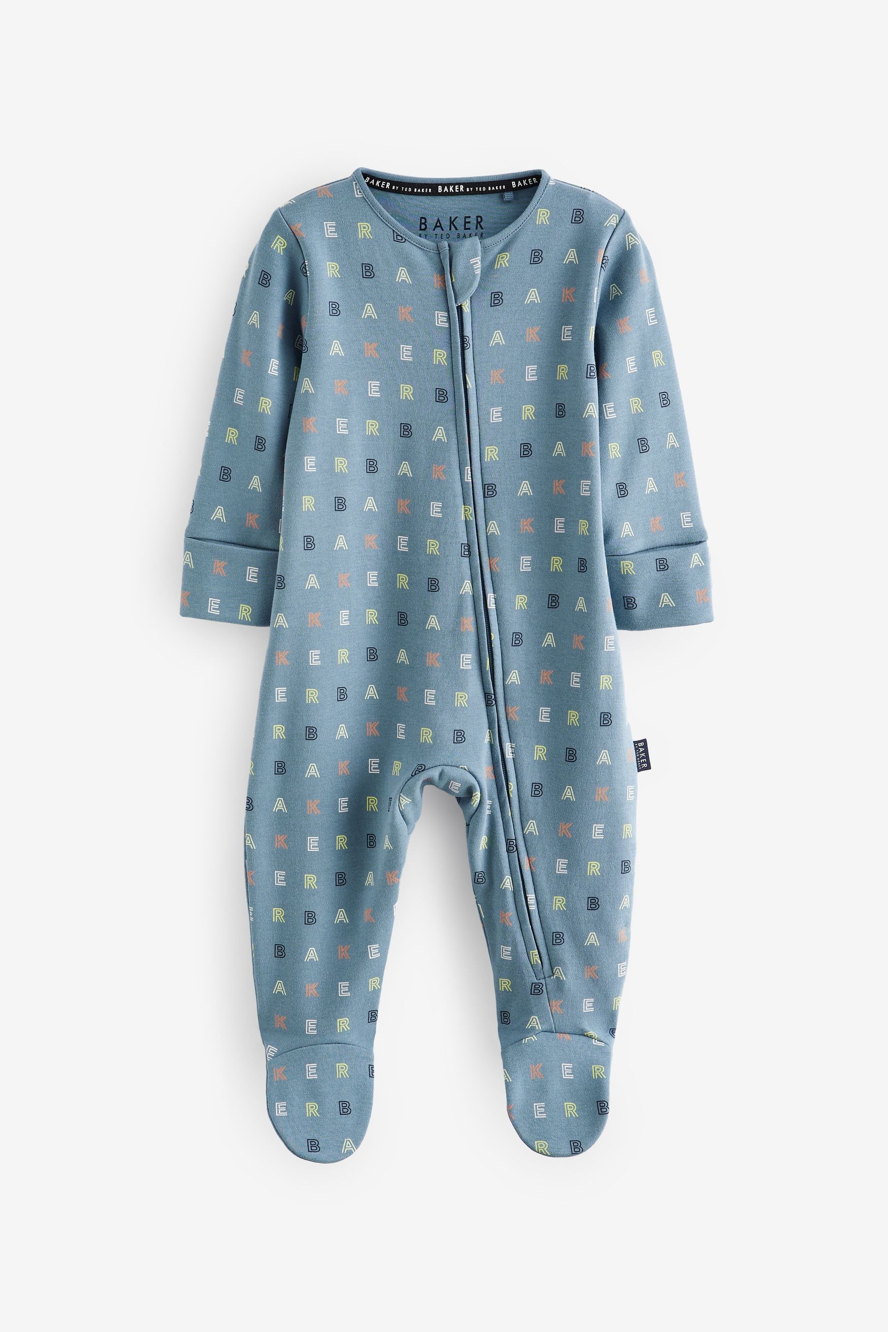 Blue/navy/rust Baker by Ted Baker Sleepsuit 3 Pack