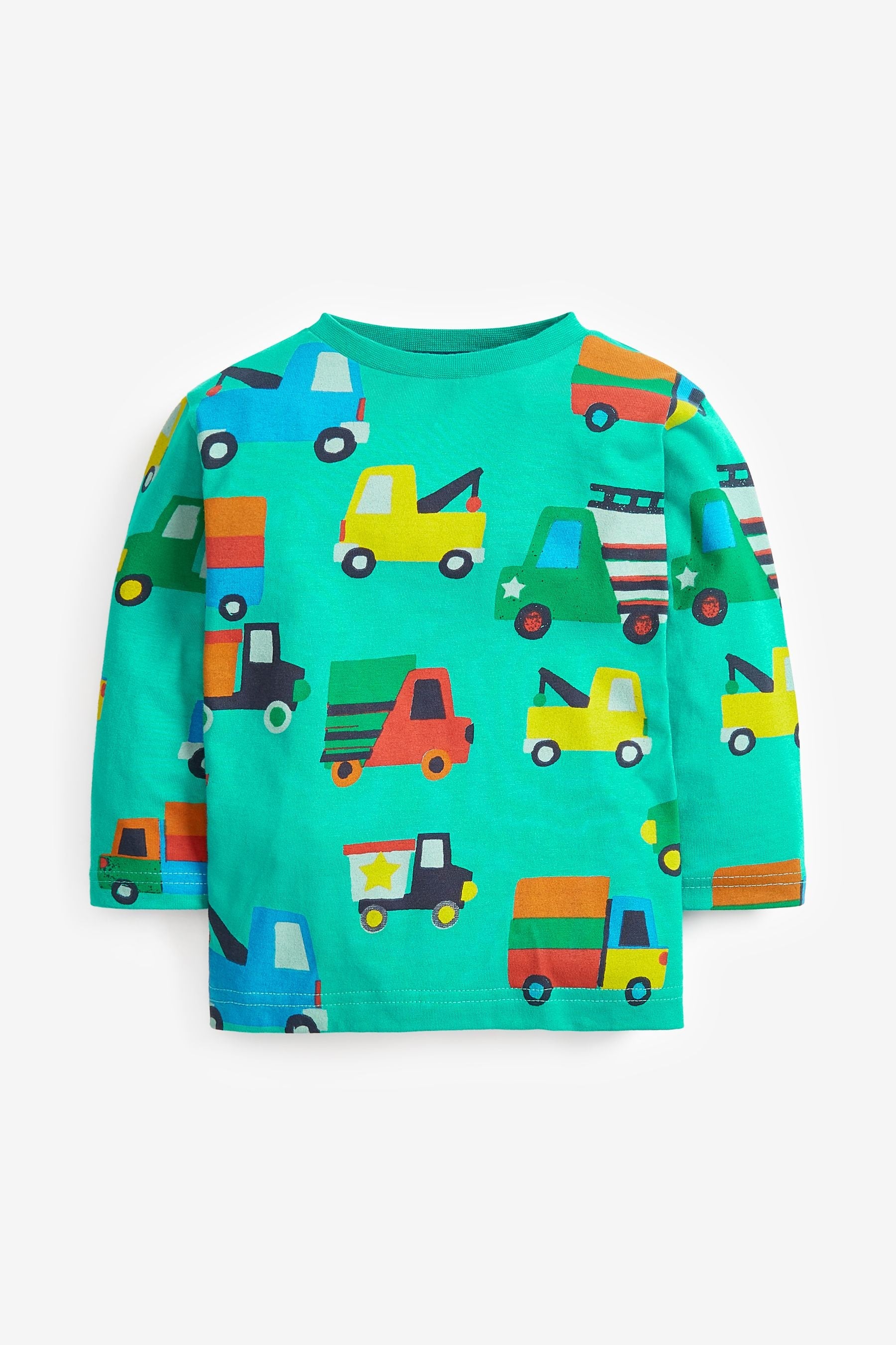 Red/Green Trucks 3 Pack Long Sleeve Character T-Shirts (3mths-7yrs)