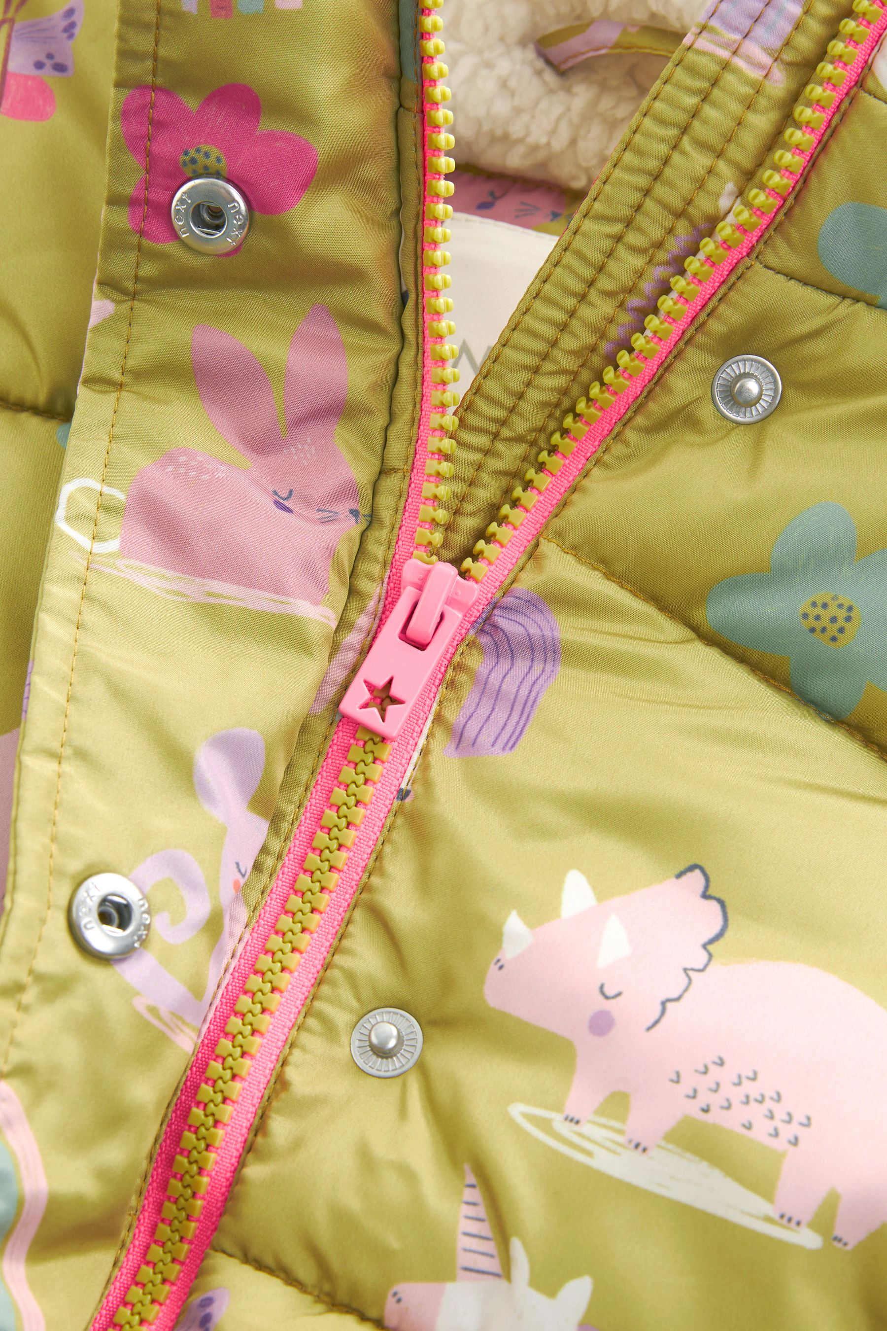 Yellow Printed Character Shower Resistant Padded Coat (3mths-7yrs)