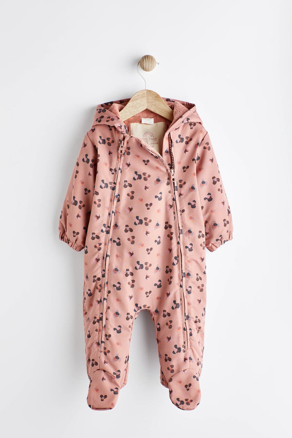 Pink Print Lightweight Baby Pramsuit All-In-One (0mths-2yrs)