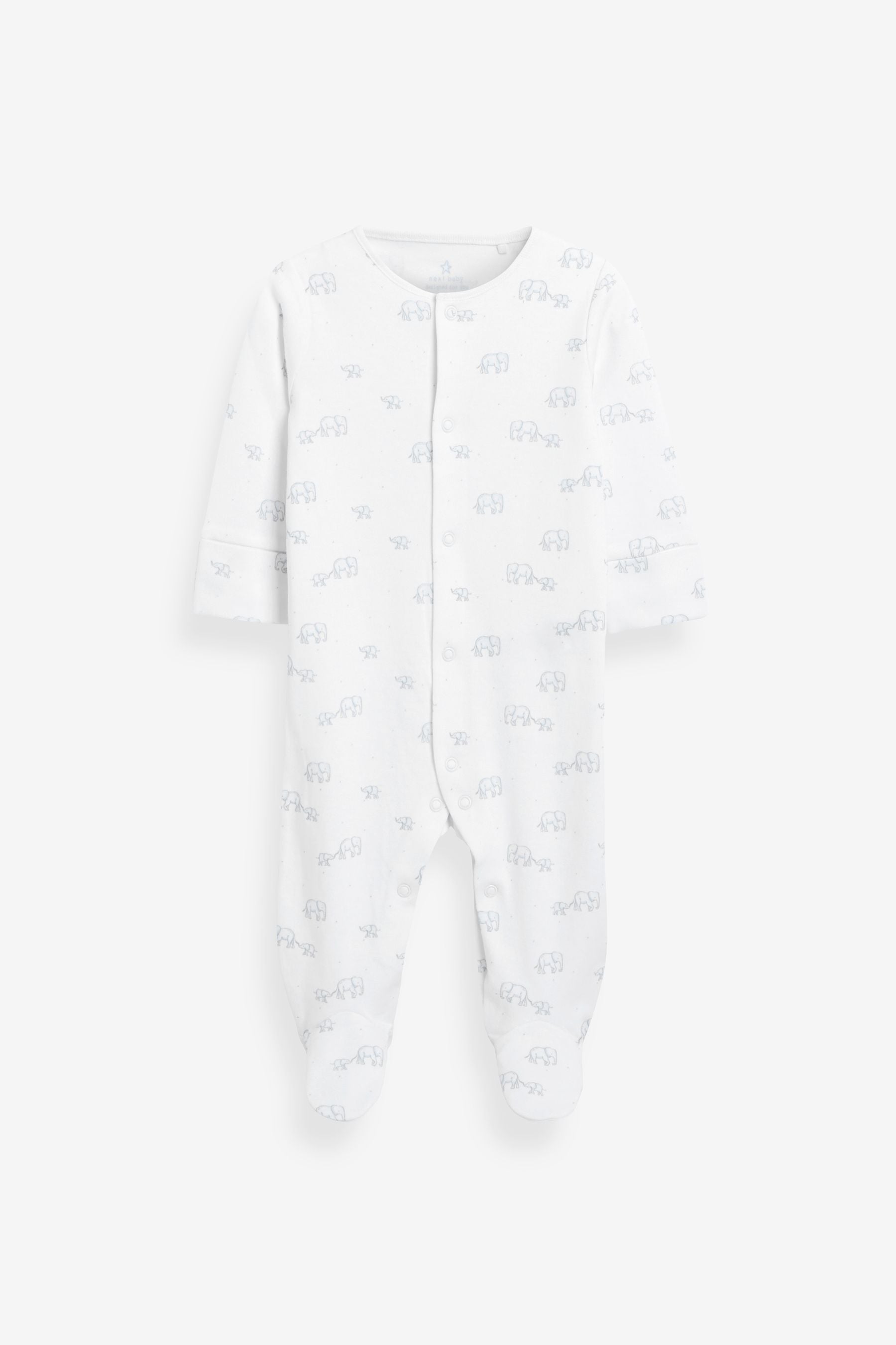 Pale Blue 4 Pack Baby Sleepsuits (0-3yrs)