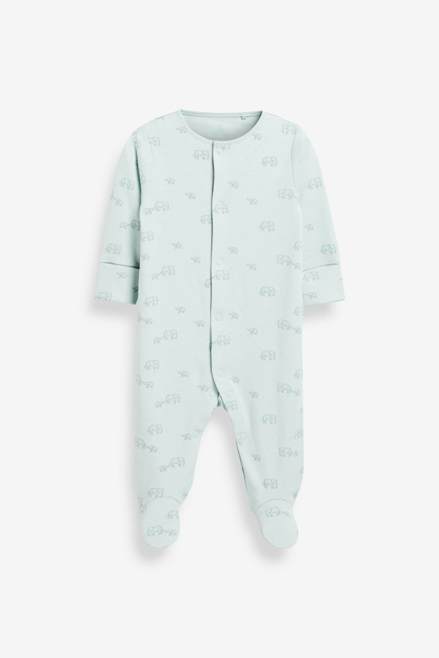 Pale Blue 4 Pack Baby Sleepsuits (0-3yrs)