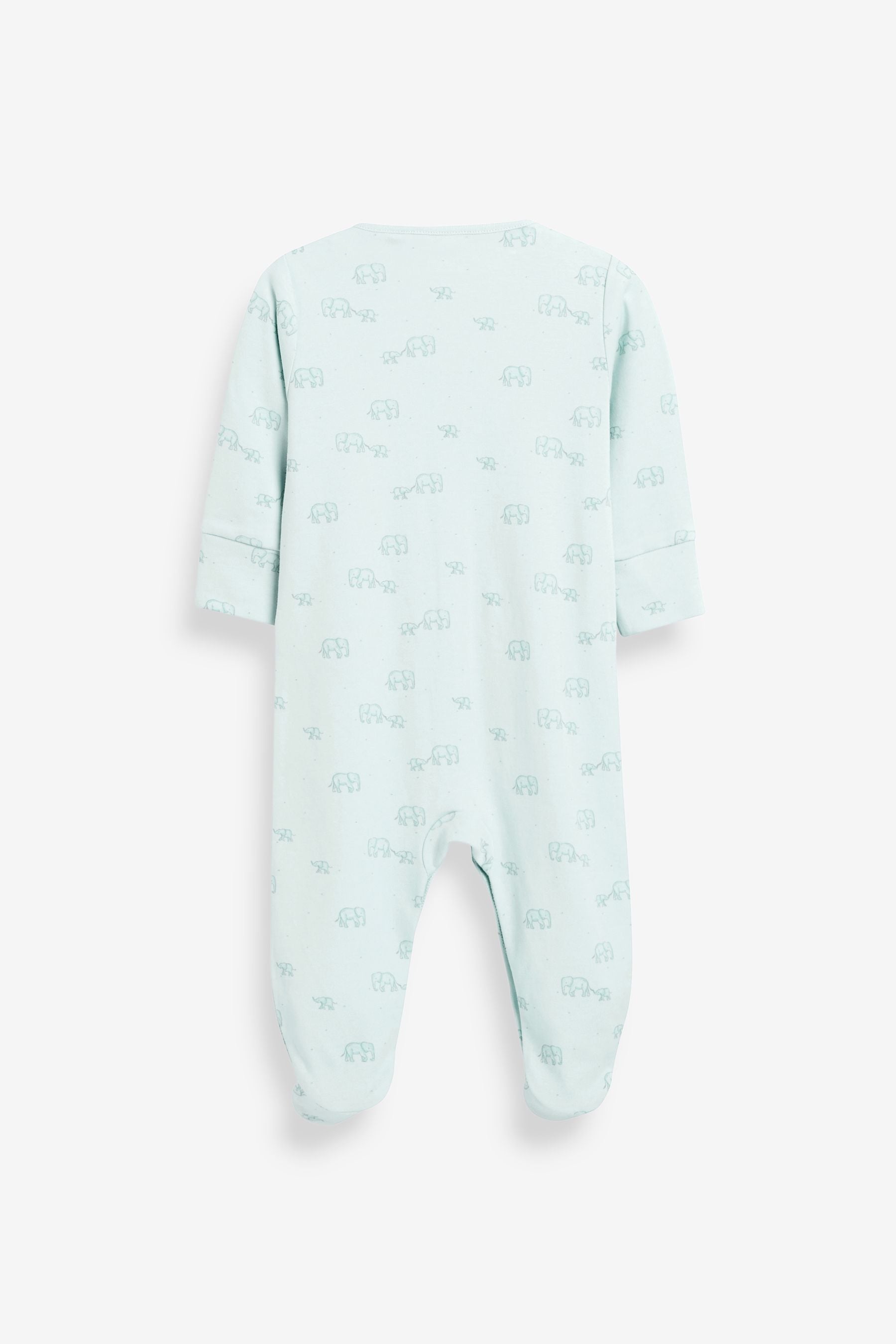 Pale Blue 4 Pack Baby Sleepsuits (0-3yrs)