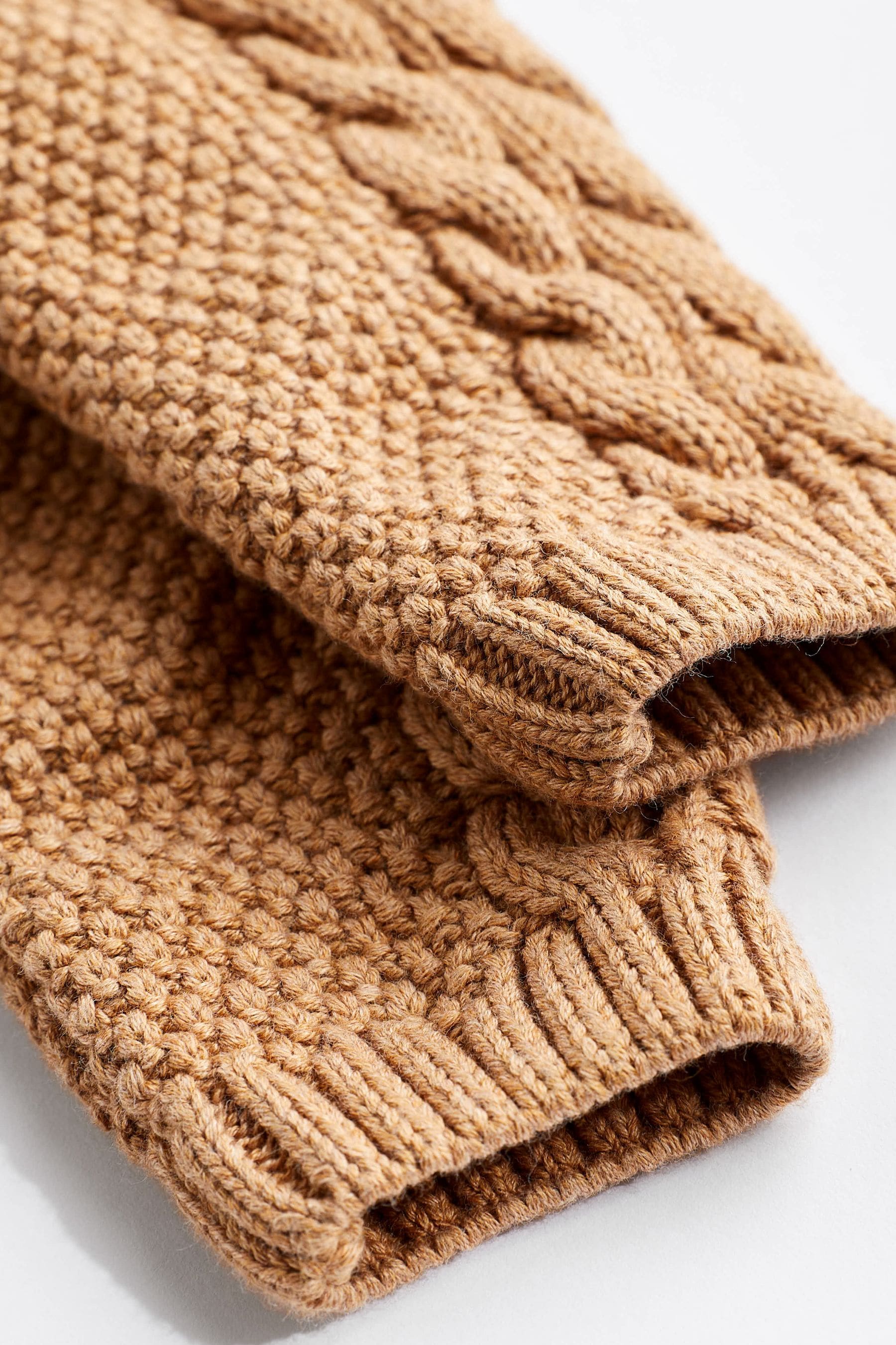 Tan Brown Cable Knitted Baby Cardigan (0mths-2yrs)