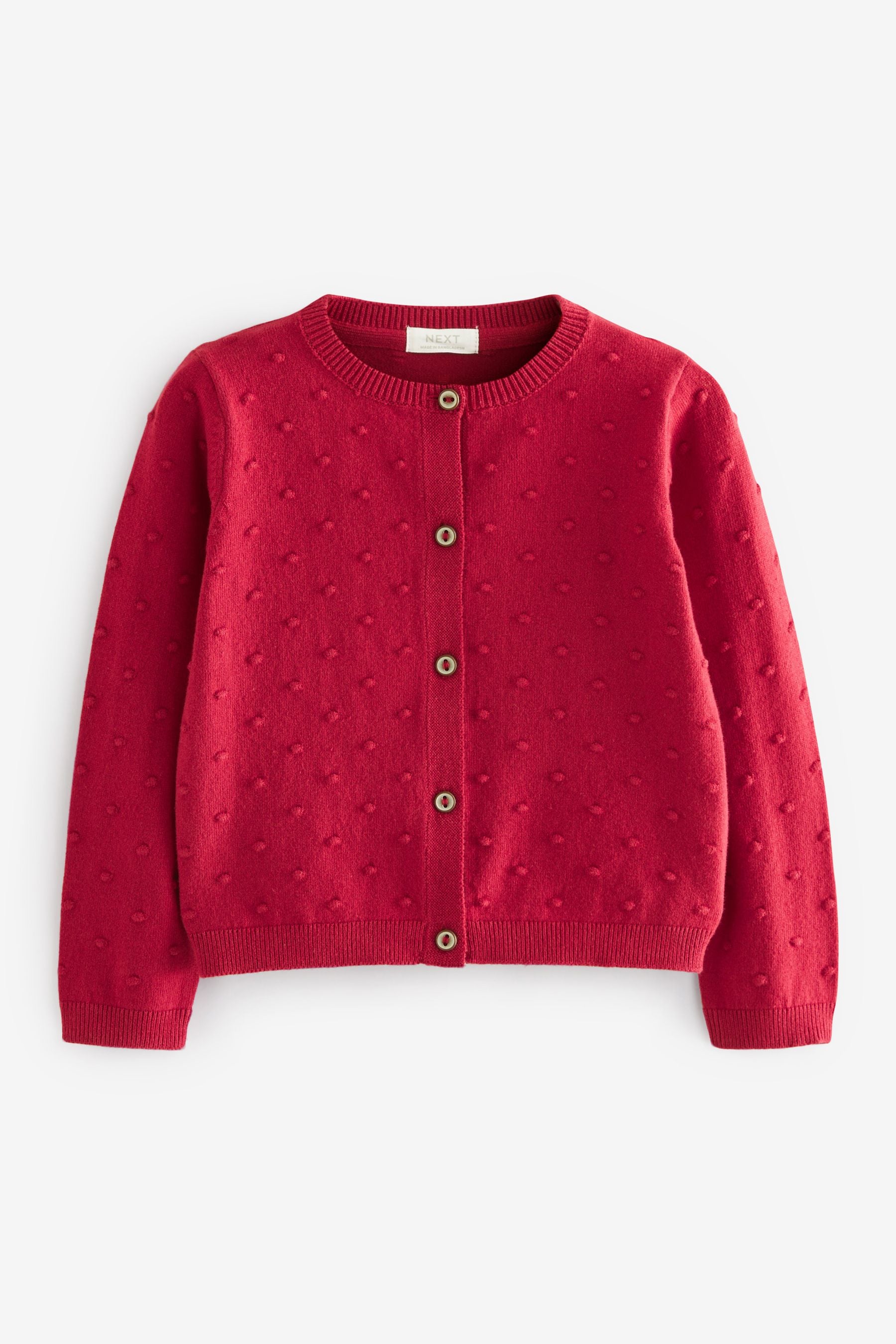 Red Bobble Cardigan (3mths-10yrs)