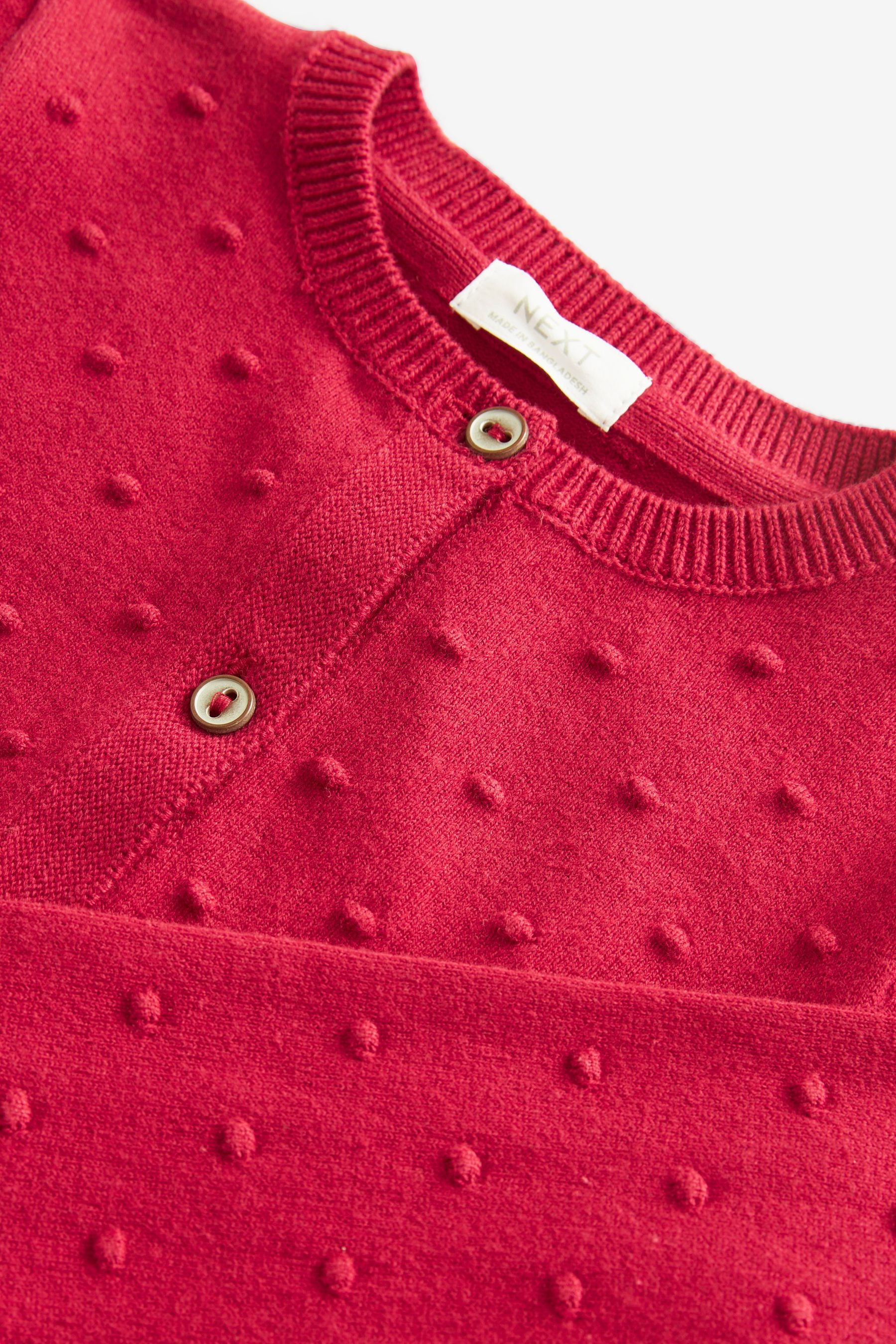 Red Bobble Cardigan (3mths-10yrs)