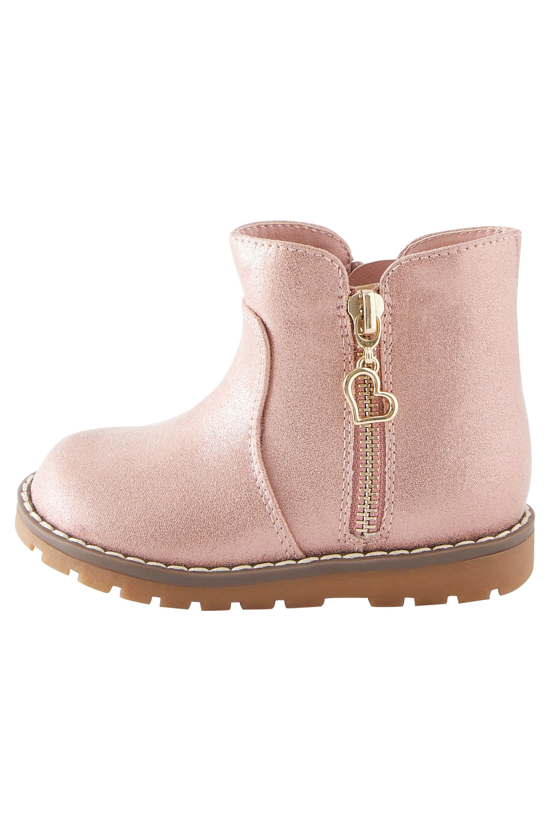 Pink Shimmer Chelsea Zip Boots