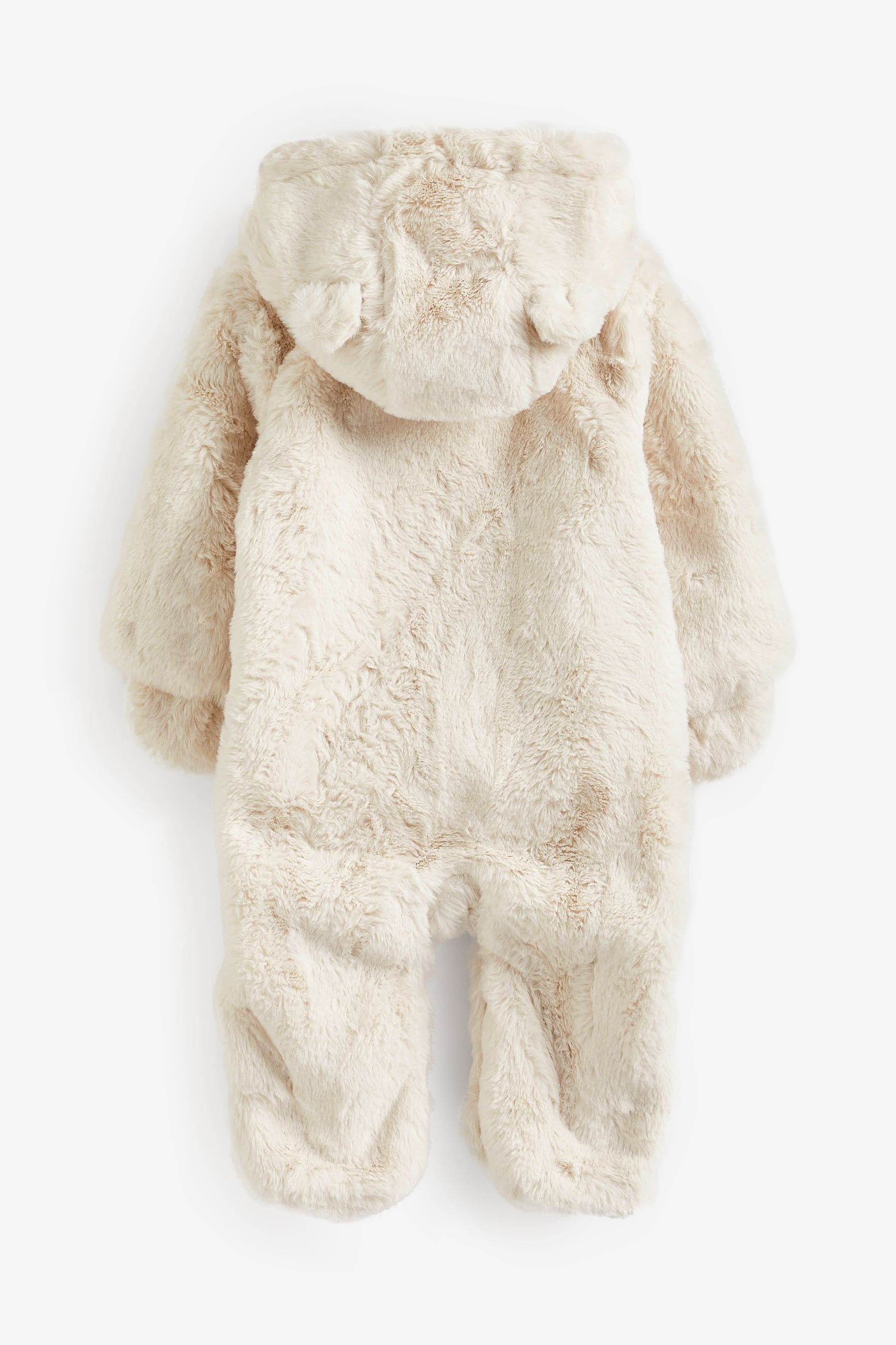 Ecru White Cosy Bear All-In-One Pramsuit