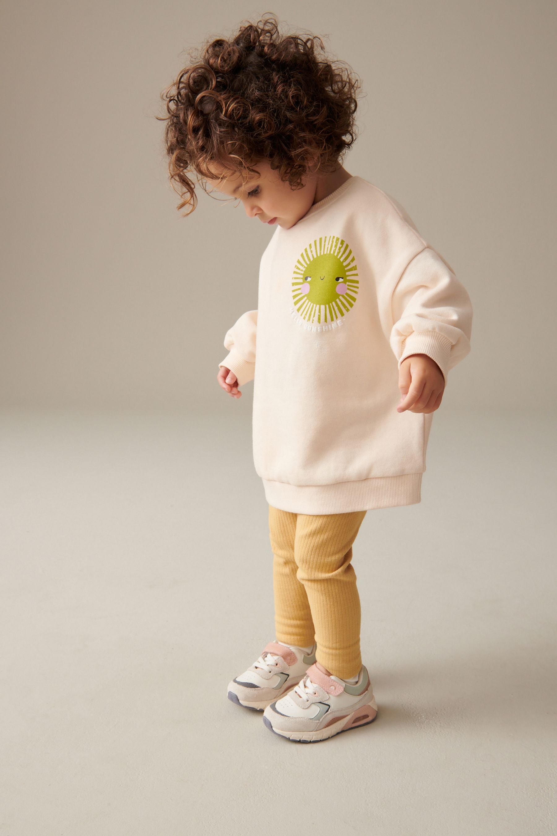 Yellow Relaxed Fit Sweater And Leggings Set (3mths-7yrs)