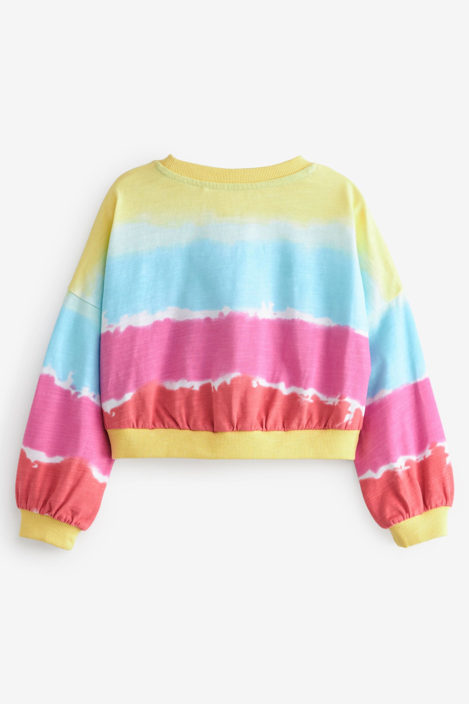 Rainbow Tie Dye Boxy Long Sleeve Cuffed Sweat Top (3-16yrs)