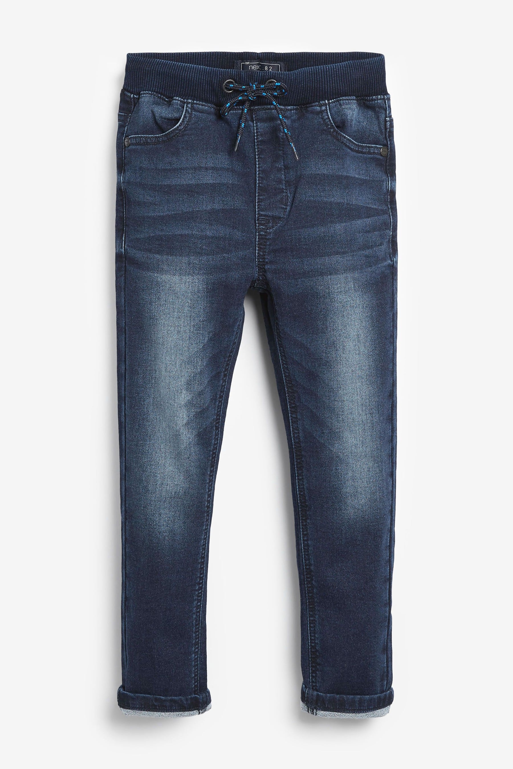 Rib Waist Indigo Jersey Jeans (3-16yrs)