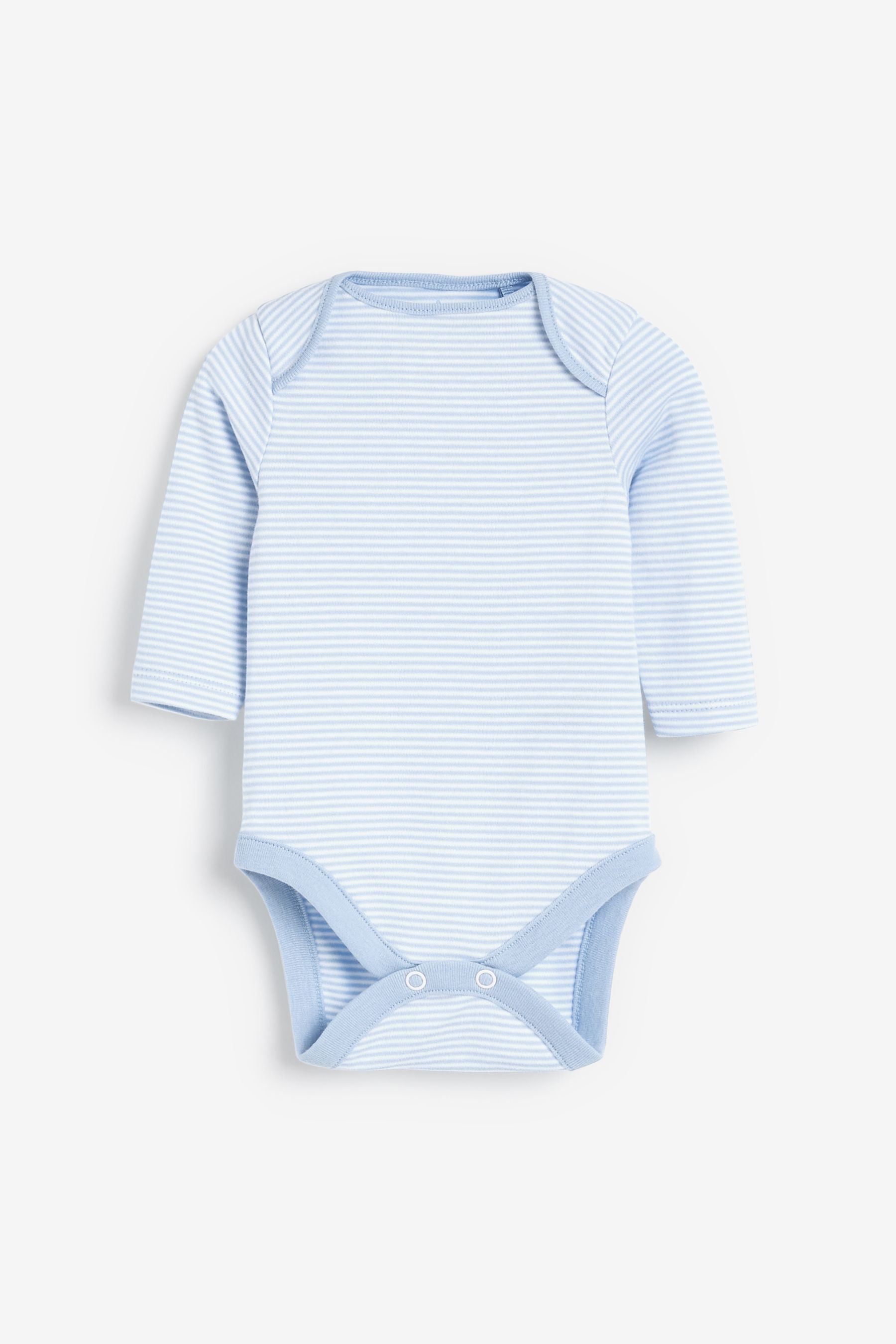 Pale Blue 4 Pack Elephant Long Sleeve Bodysuits (0-3yrs)