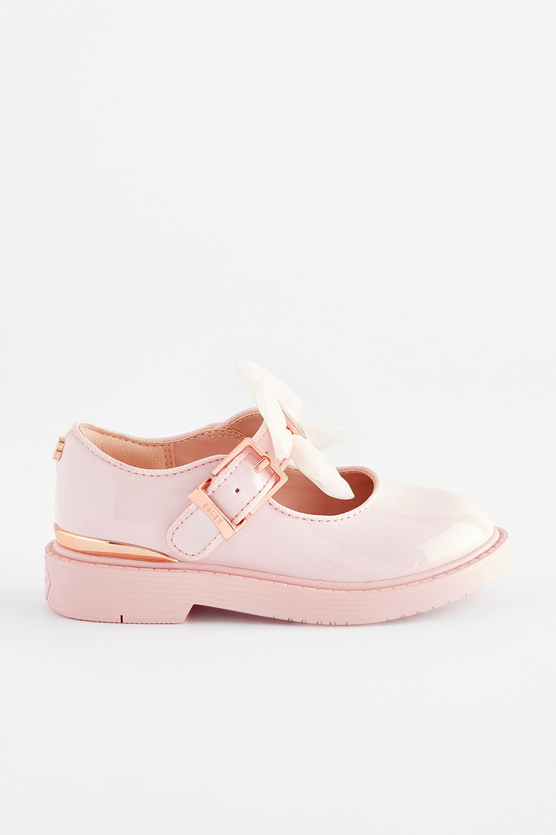 Pink Baker by Ted Baker Girls Back to School Mary Jane Black Shoes with Bow