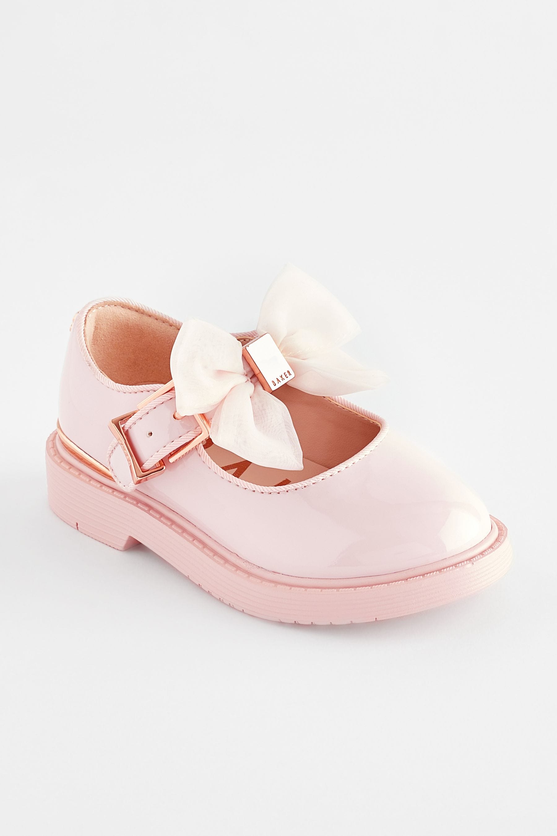 Pink Baker by Ted Baker Girls Back to School Mary Jane Black Shoes with Bow