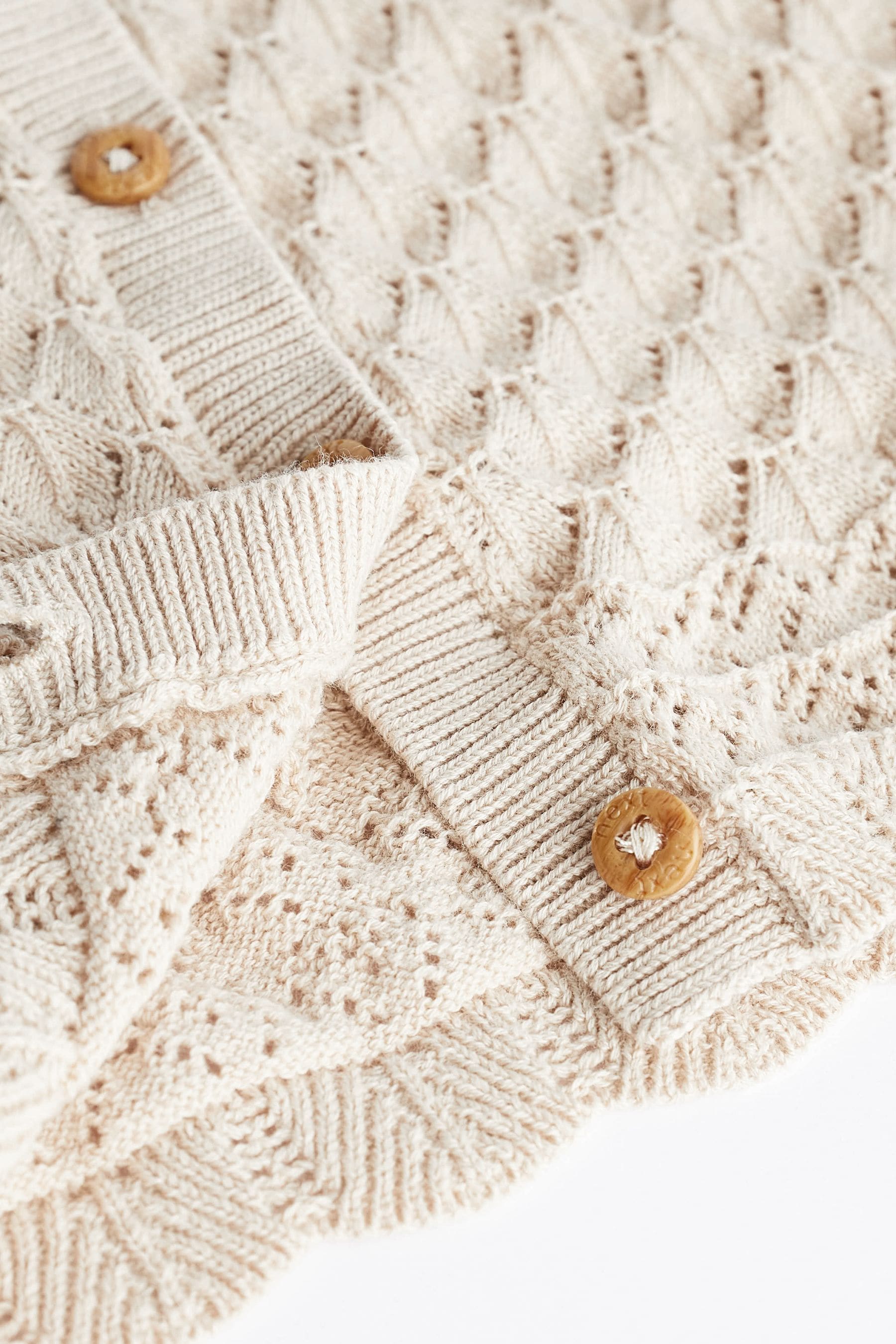 Neutral Baby Pointelle Knitted Cardigan (0mths-2yrs)