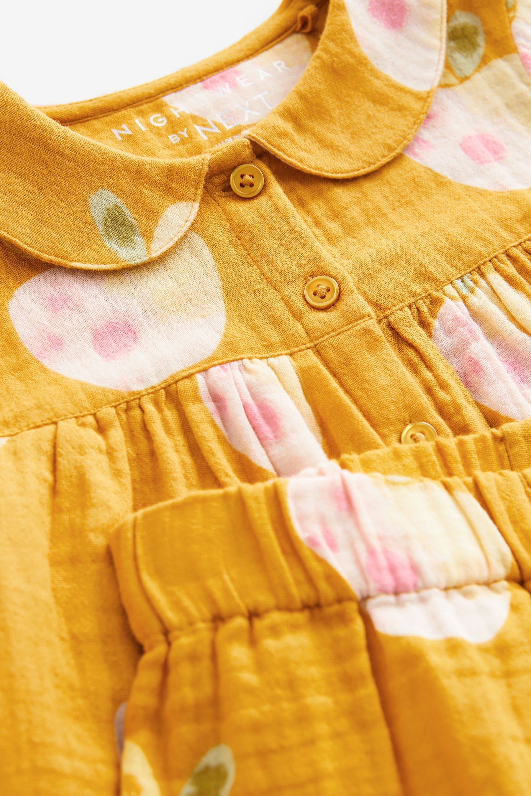 Ochre Yellow Woven Button Through Pyjamas (9mths-12yrs)