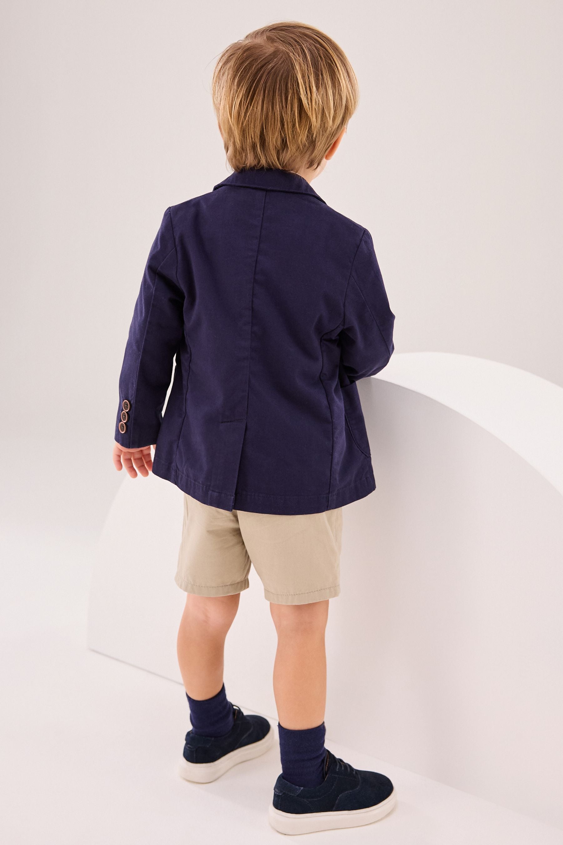 Navy Blazer, Shirt, Short & Bow Tie Set (3mths-9yrs)