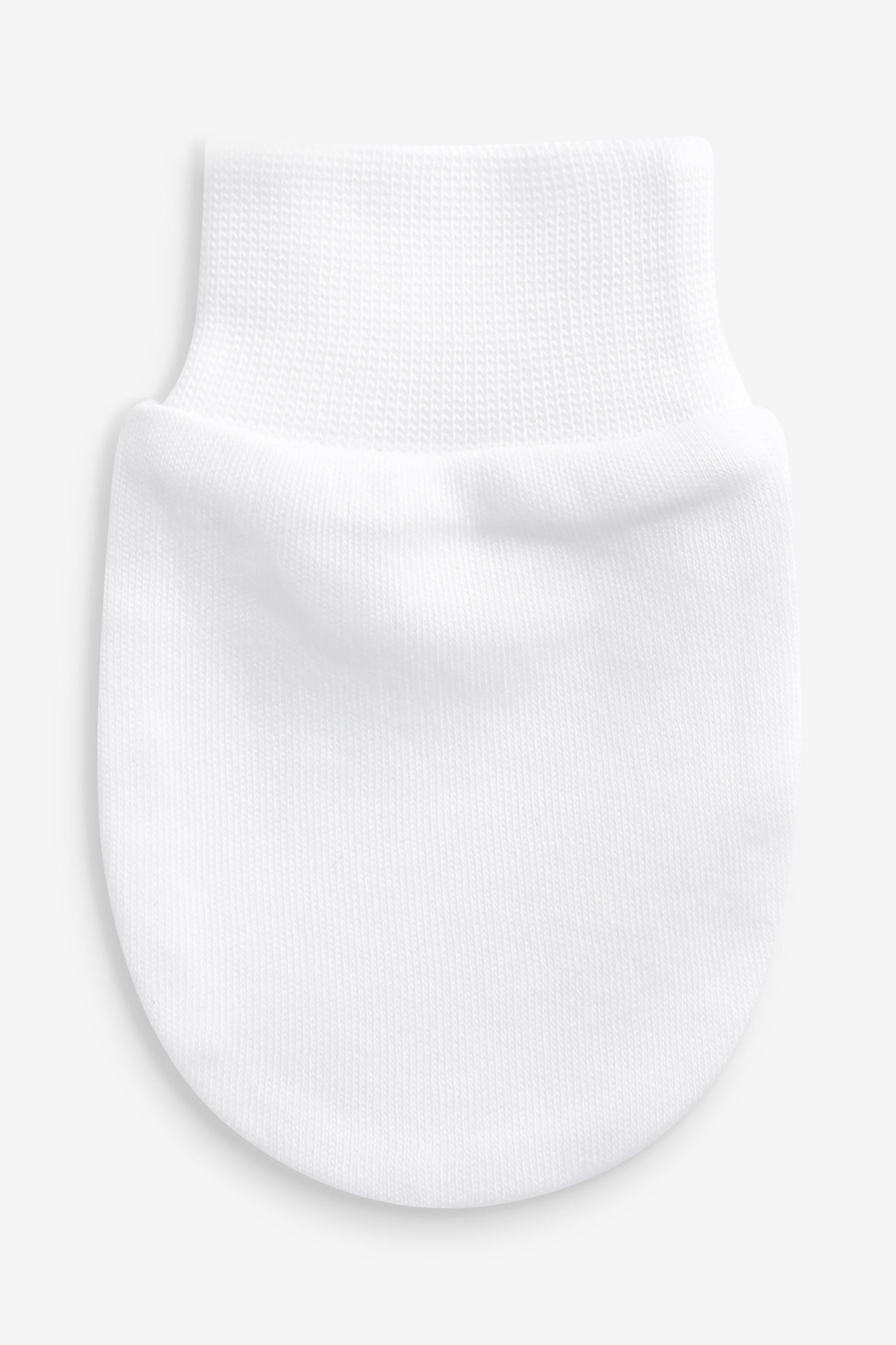 White Baby Cotton Scratch Mitts 3 Pack