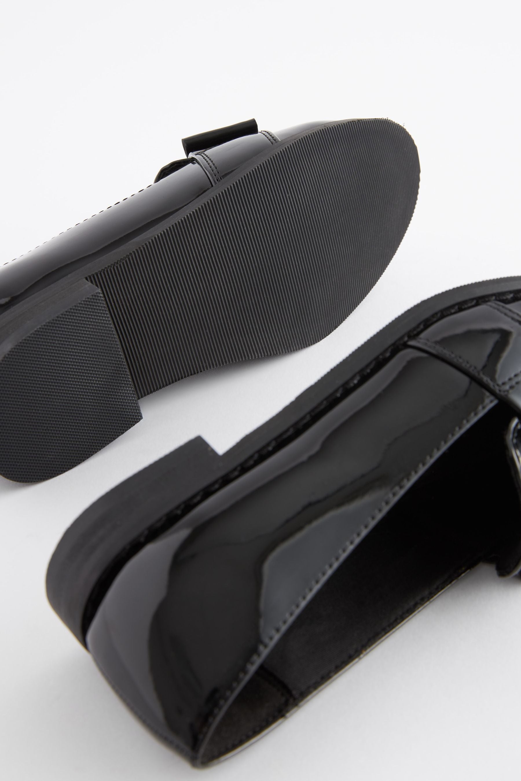 Black Patent School Bow Loafers