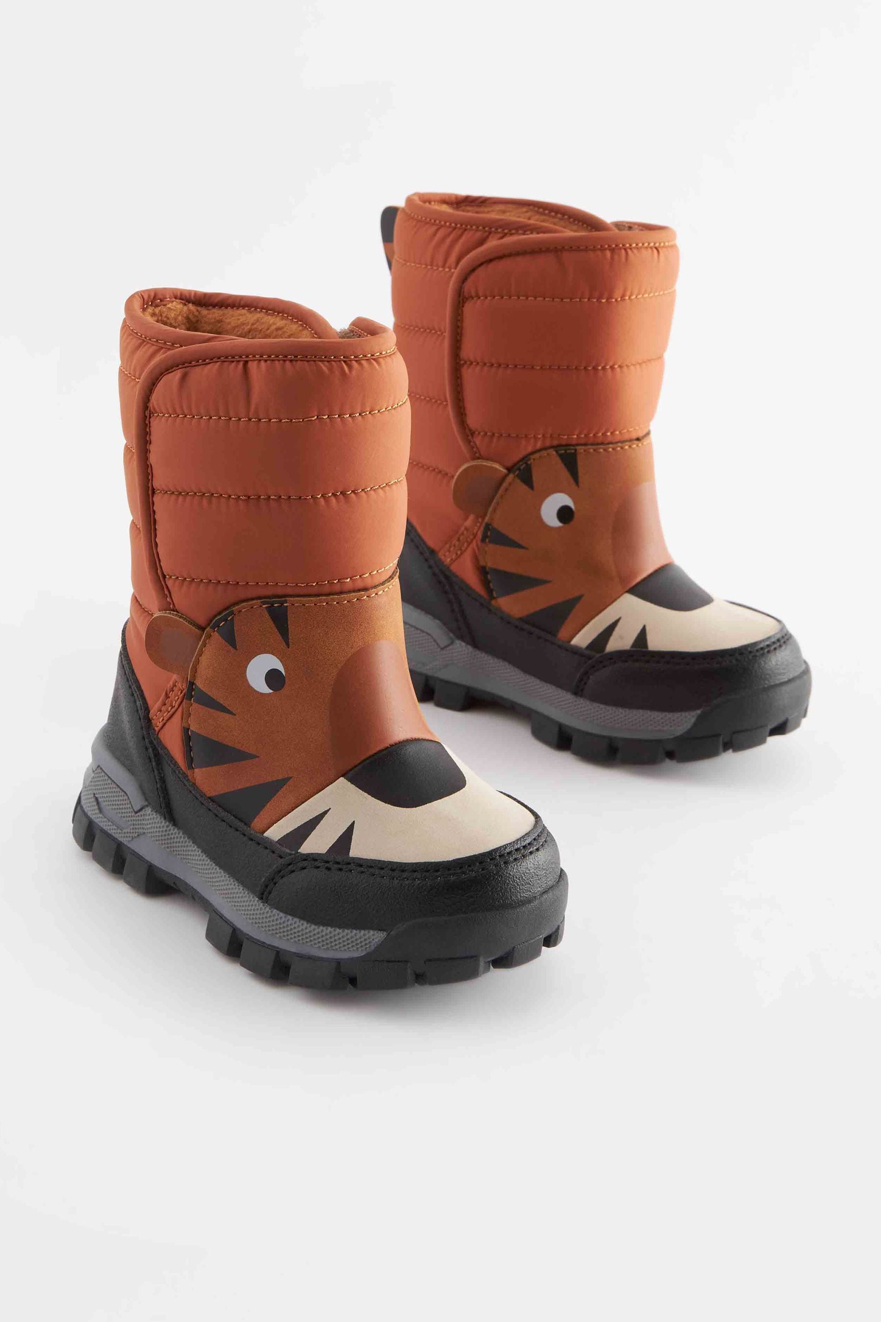 Rust Brown Tiger Character Snowboot'