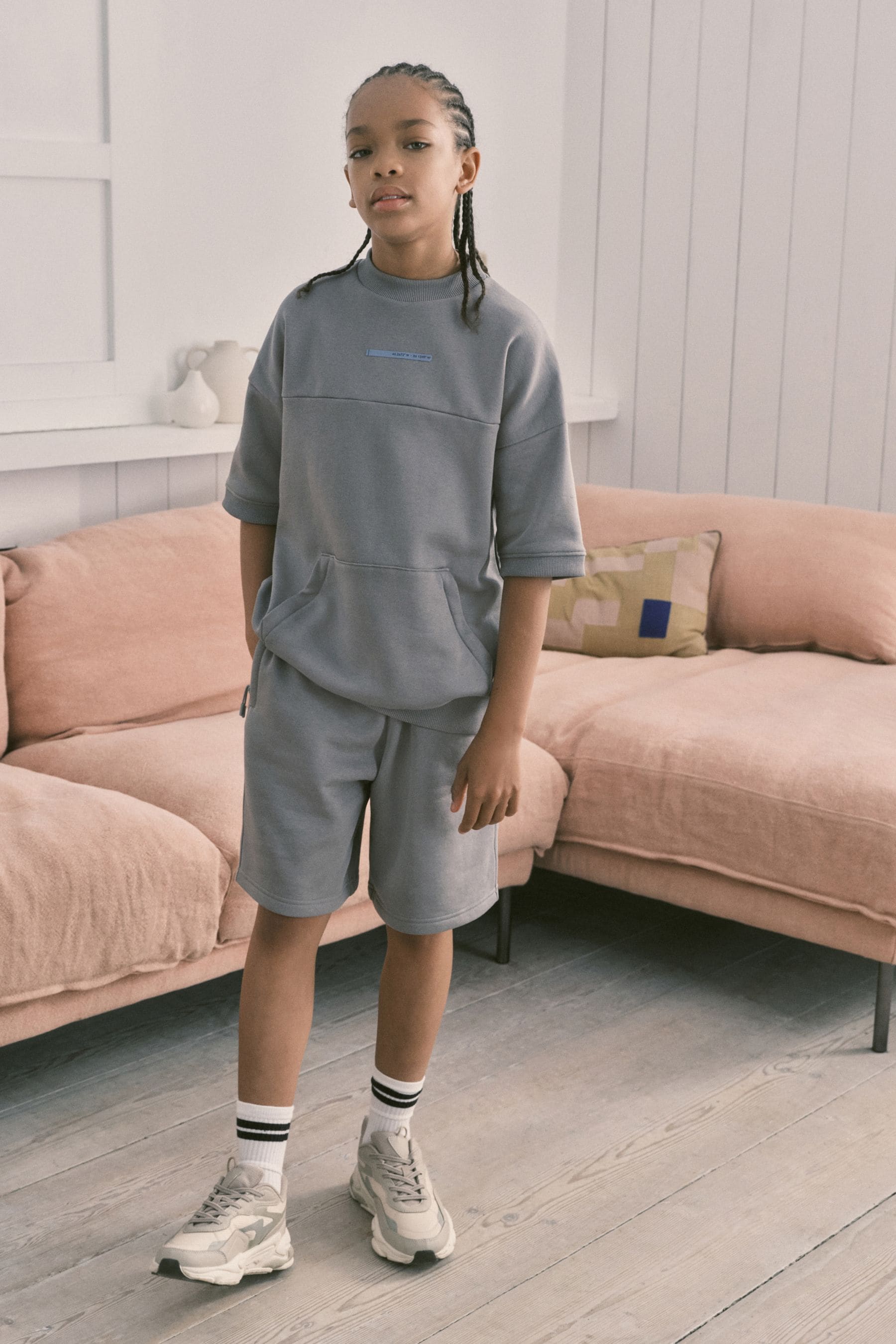 Grey Utility Short Sleeve Sweat and Shorts Set (3-16yrs)