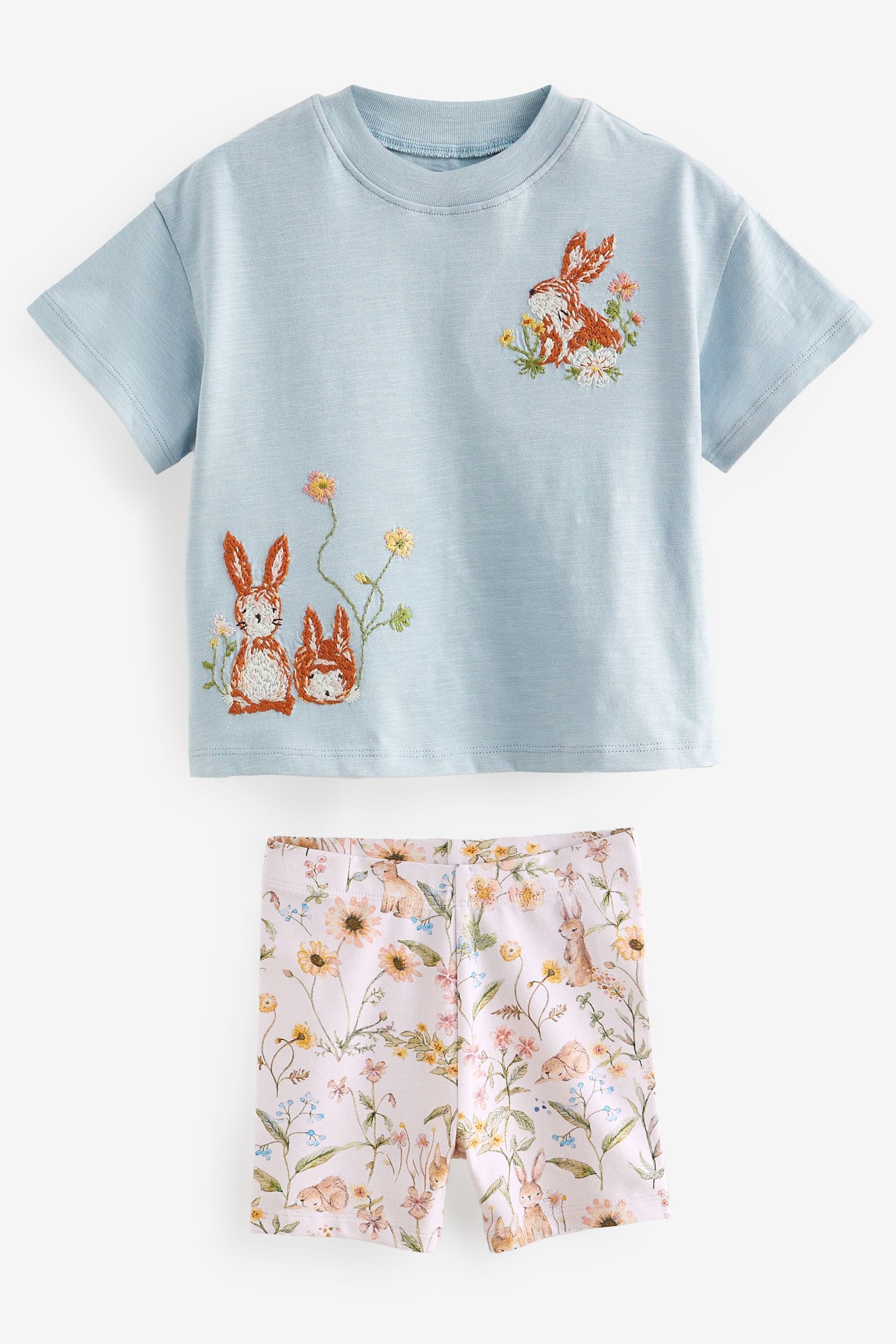 Blue Bunny Short Sleeve Top and Shorts Set (3mths-7yrs)