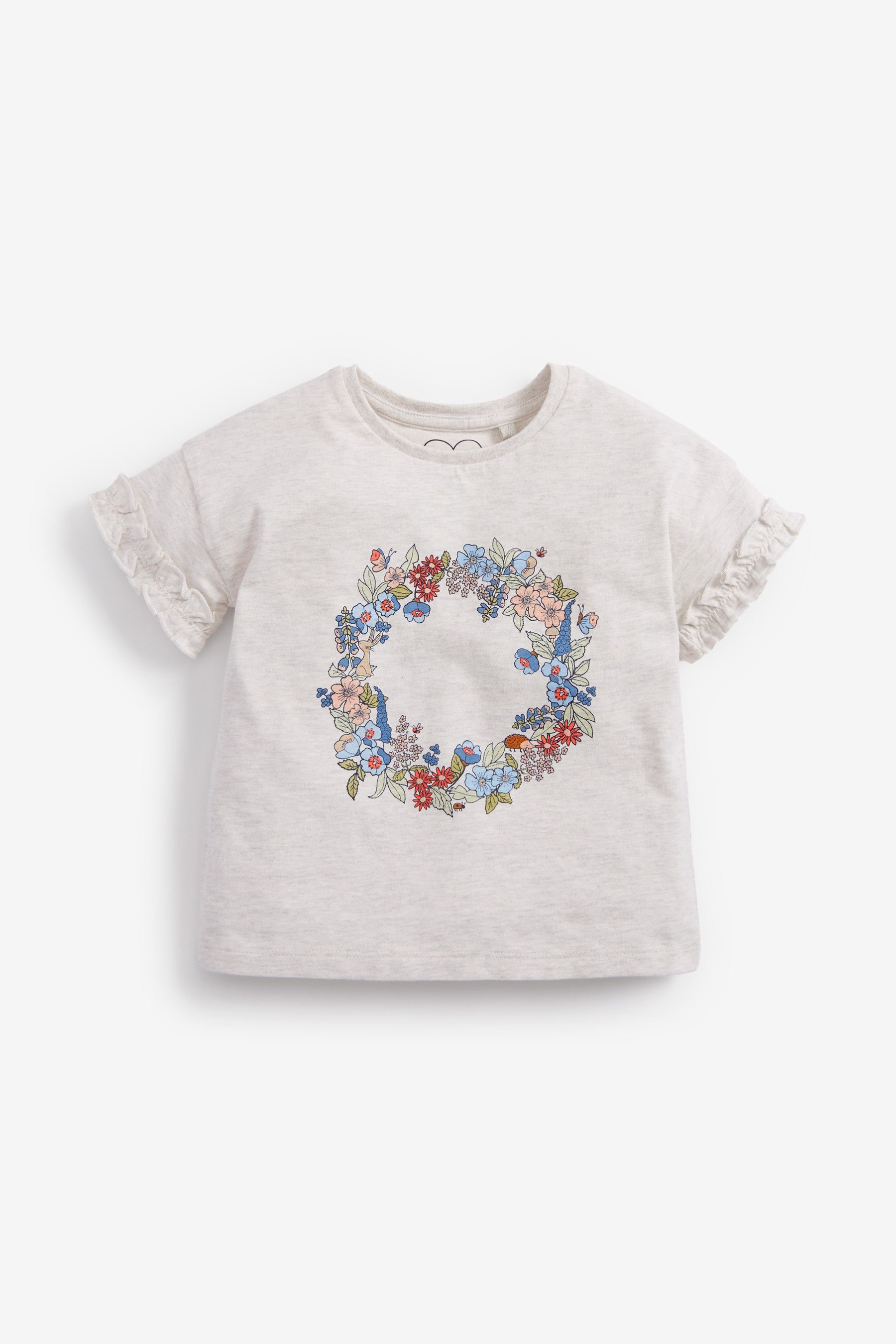 Floral 5 Pack Cotton T-Shirts (3mths-7yrs)