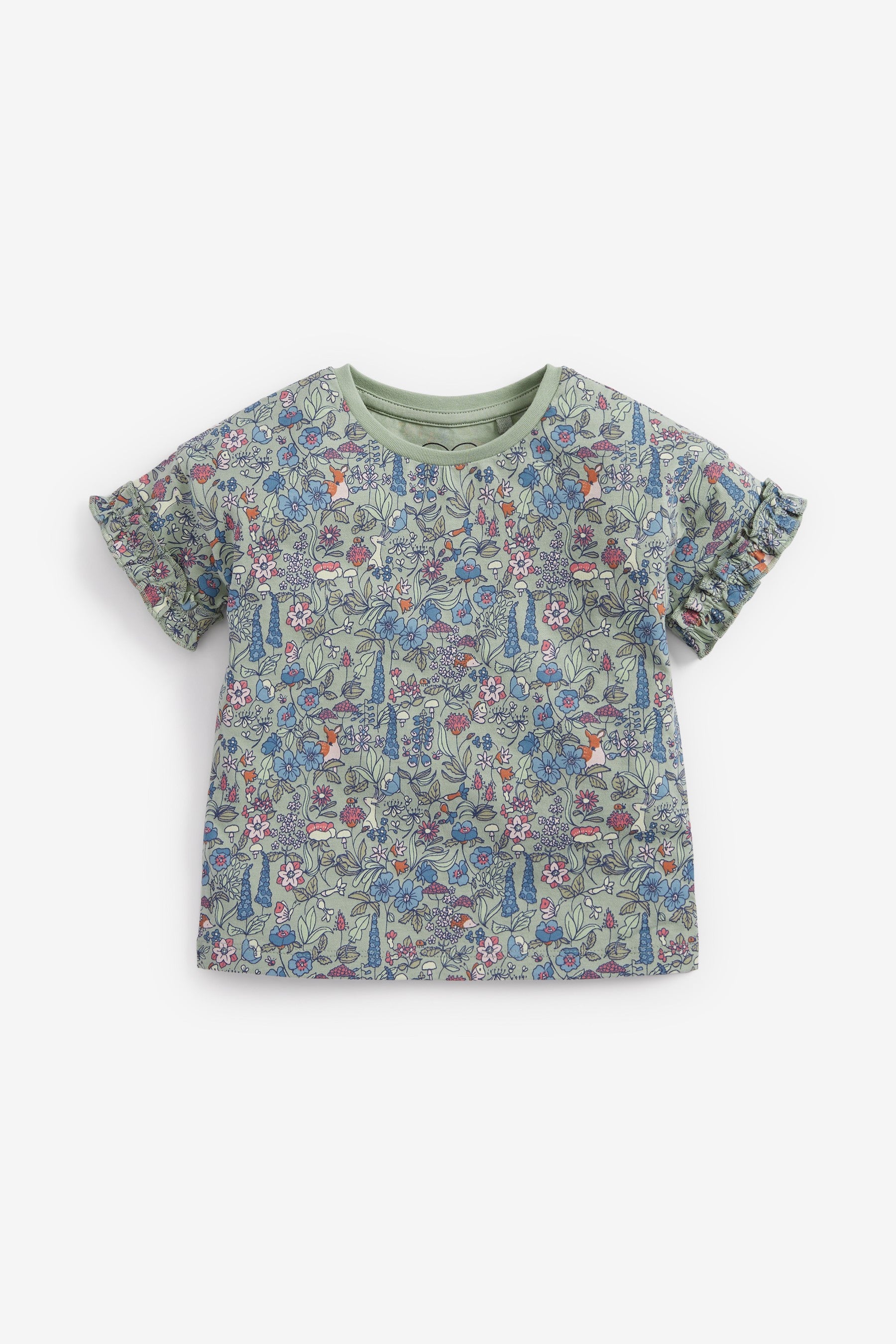 Floral 5 Pack Cotton T-Shirts (3mths-7yrs)