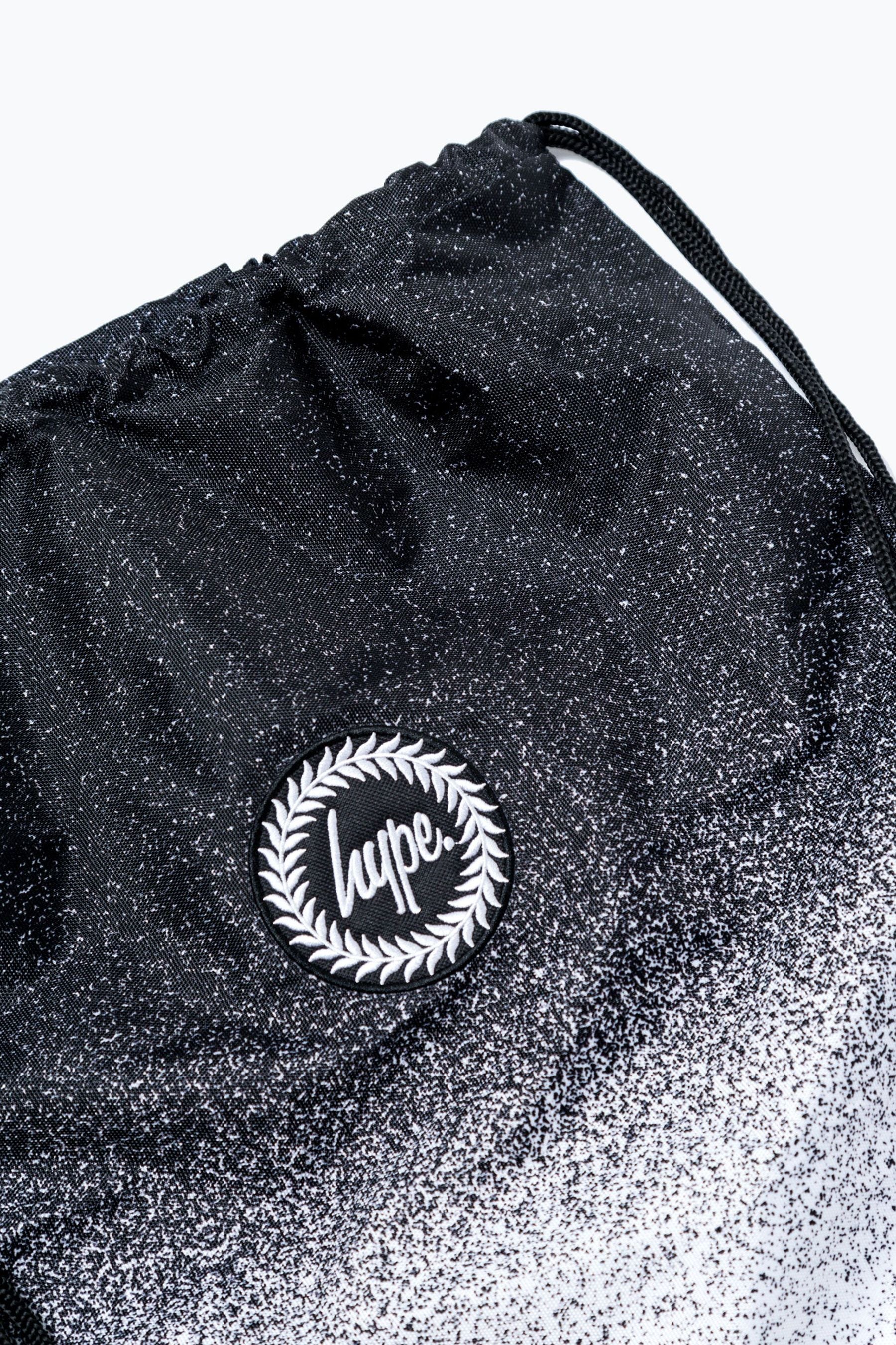 Black Hype. Mono Speckle Drawstring Bag