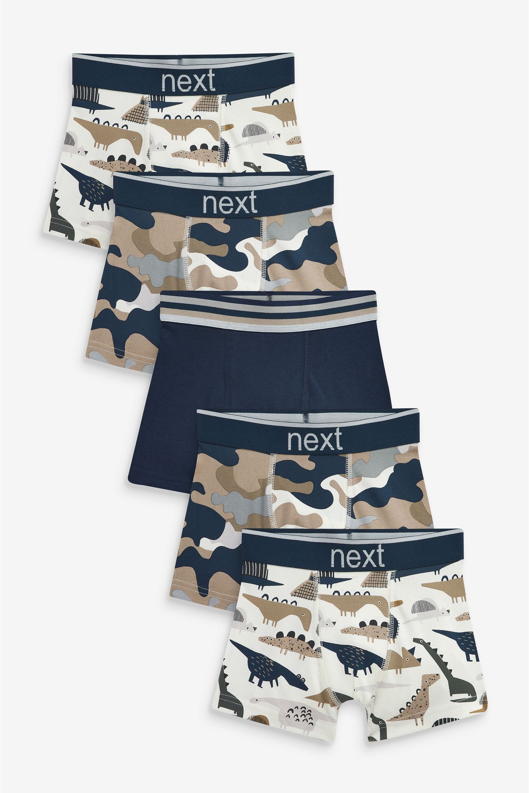 Natural Dino Camouflage Trunks 5 Pack (1.5-16yrs)