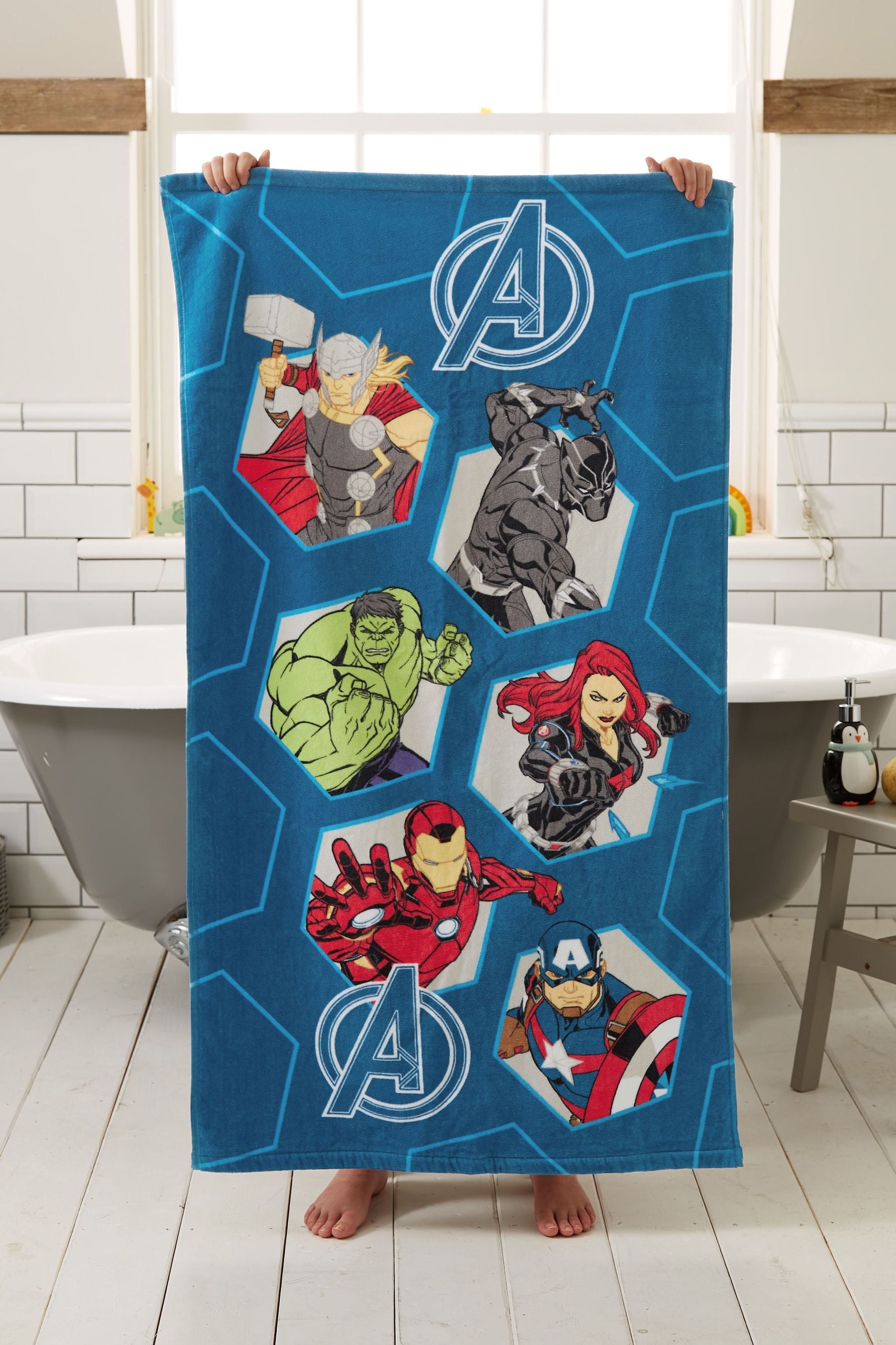 Navy Blue Children's Marvel Avengers Towel