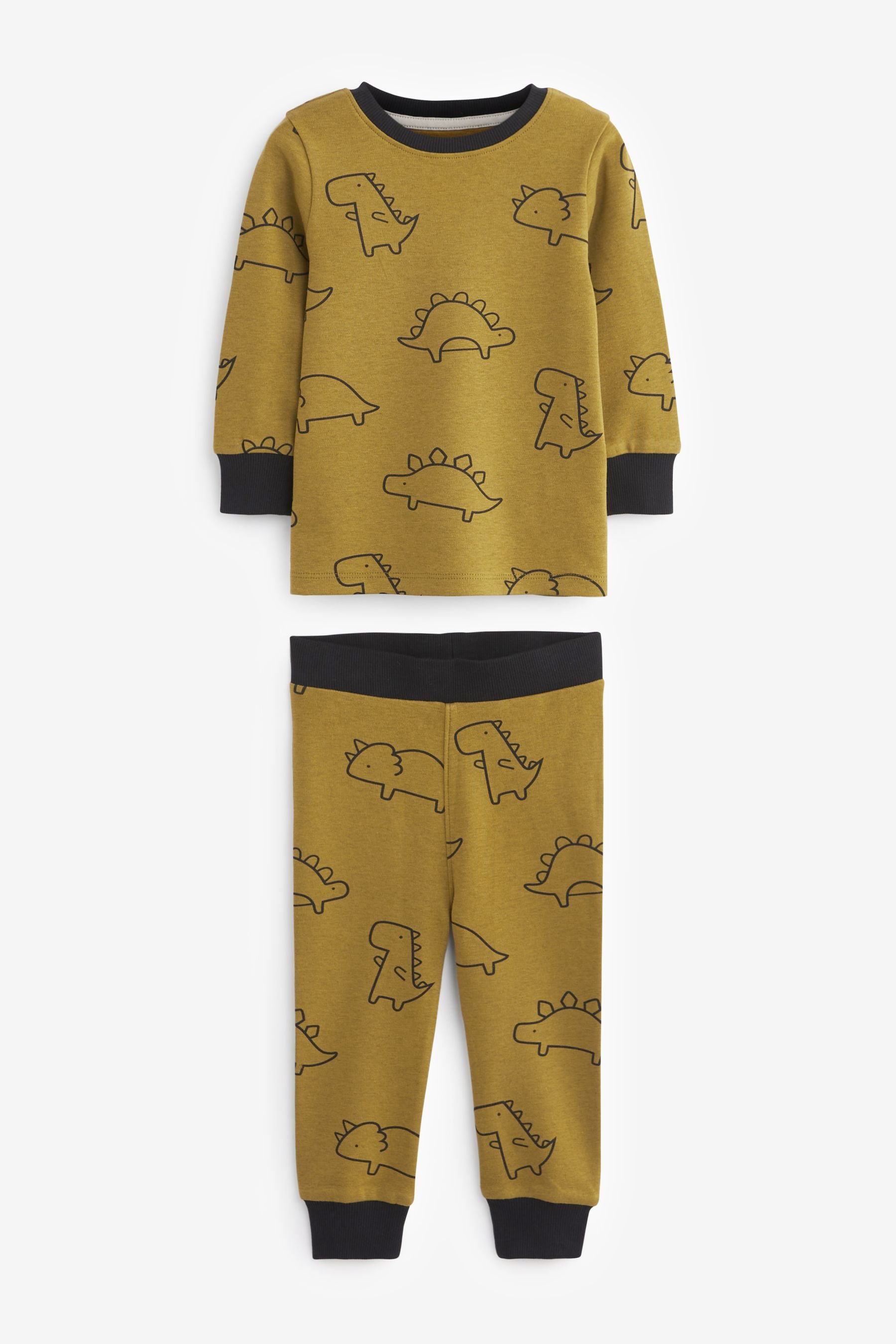 Citrine Yellow Dinosaur Snuggle Pyjamas 3 Pack (9mths-8yrs)