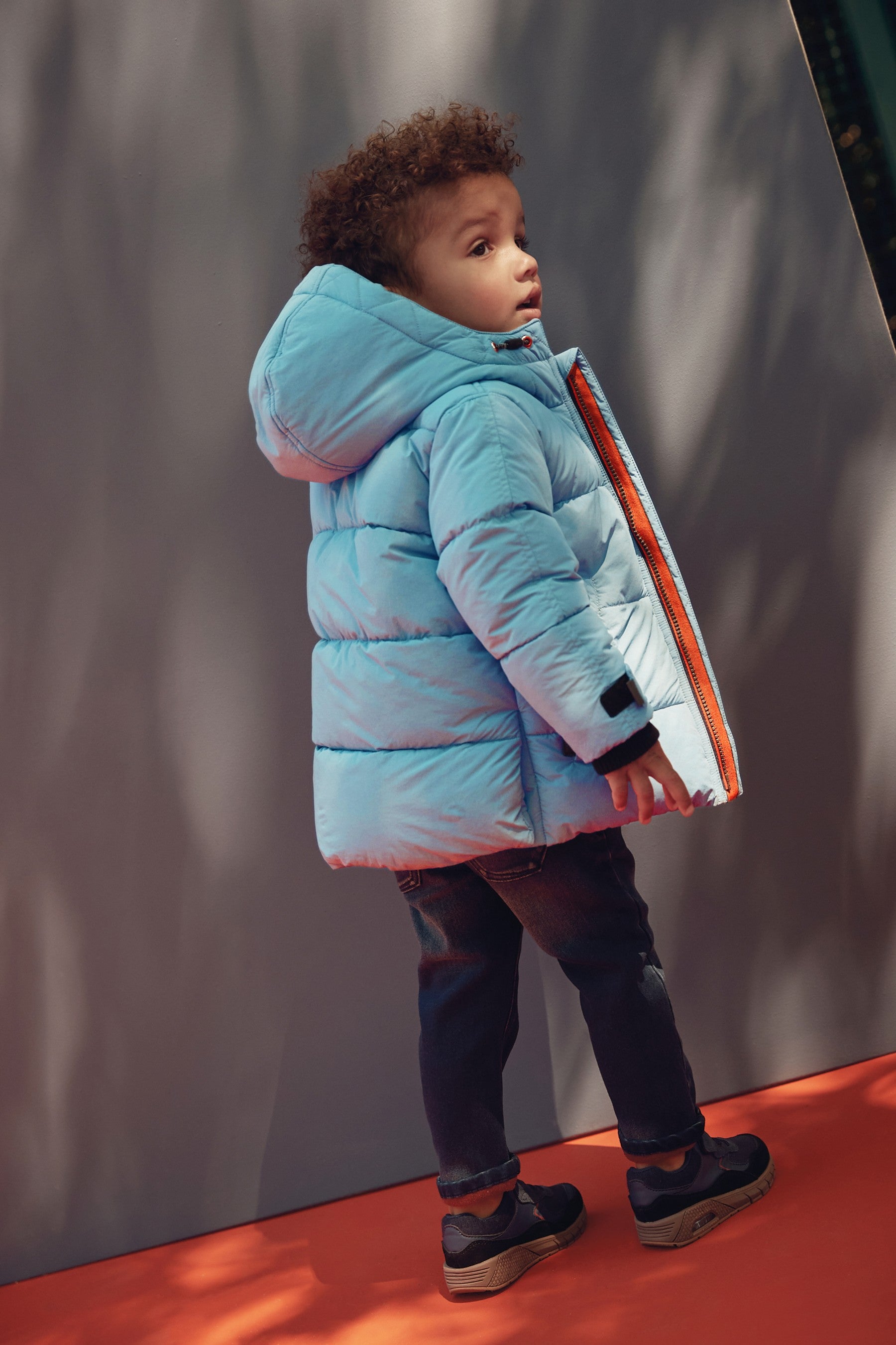 Blue Longline Padded Coat (3mths-7yrs)