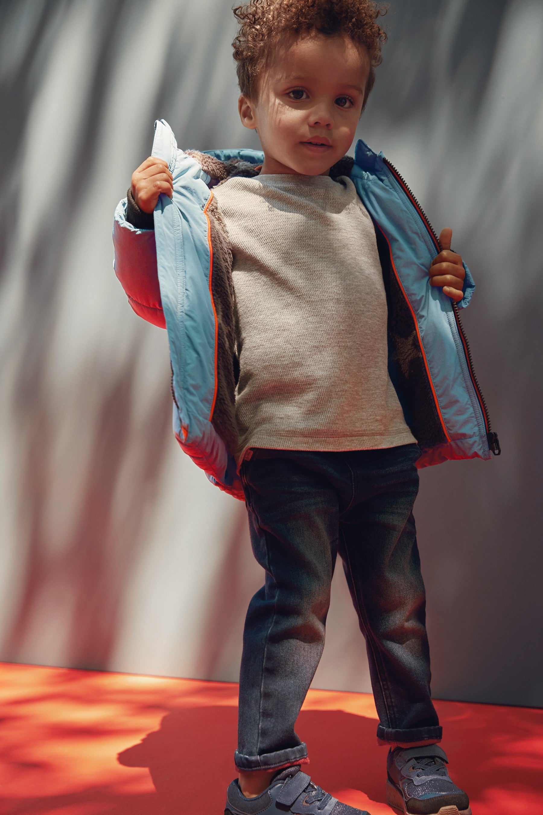 Blue Longline Padded Coat (3mths-7yrs)