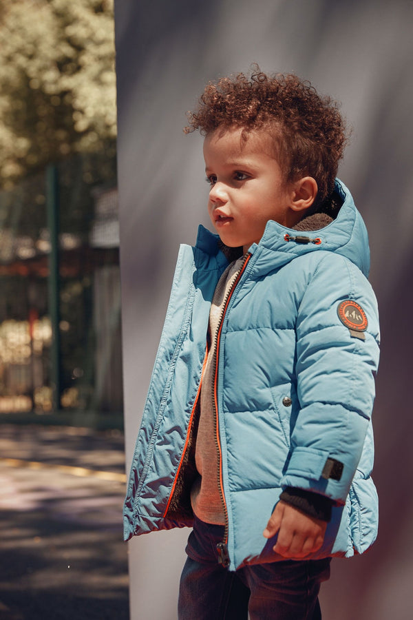 Blue Longline Padded Coat (3mths-7yrs)