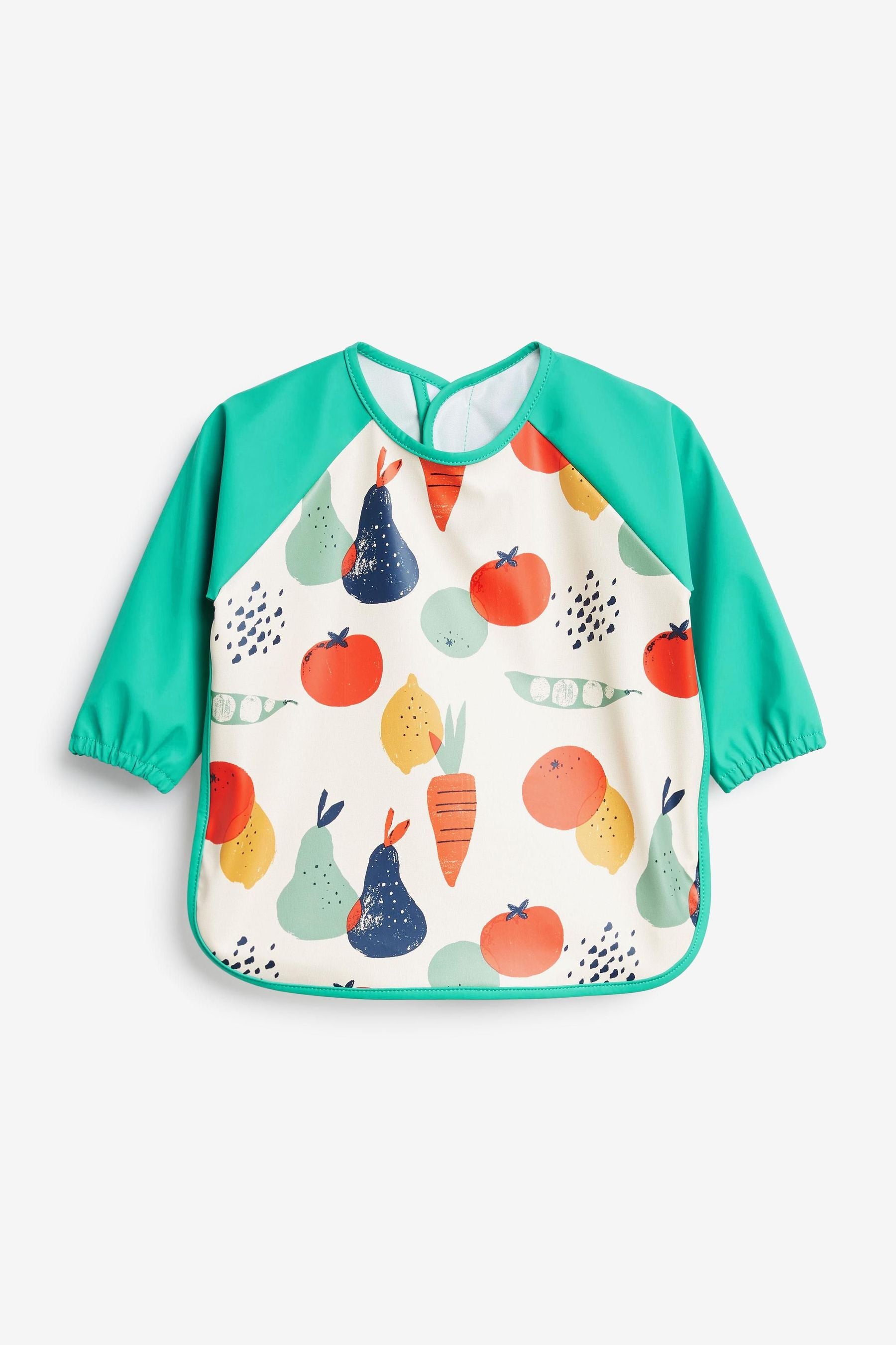 Vegetable Print Baby Weaning/Feeding Sleeved Bib