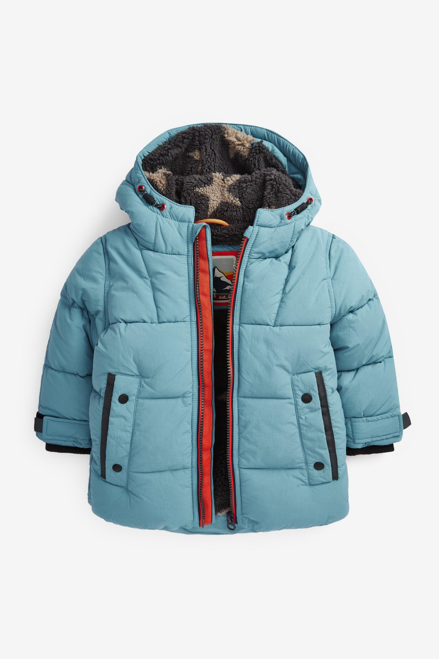 Blue Longline Padded Coat (3mths-7yrs)