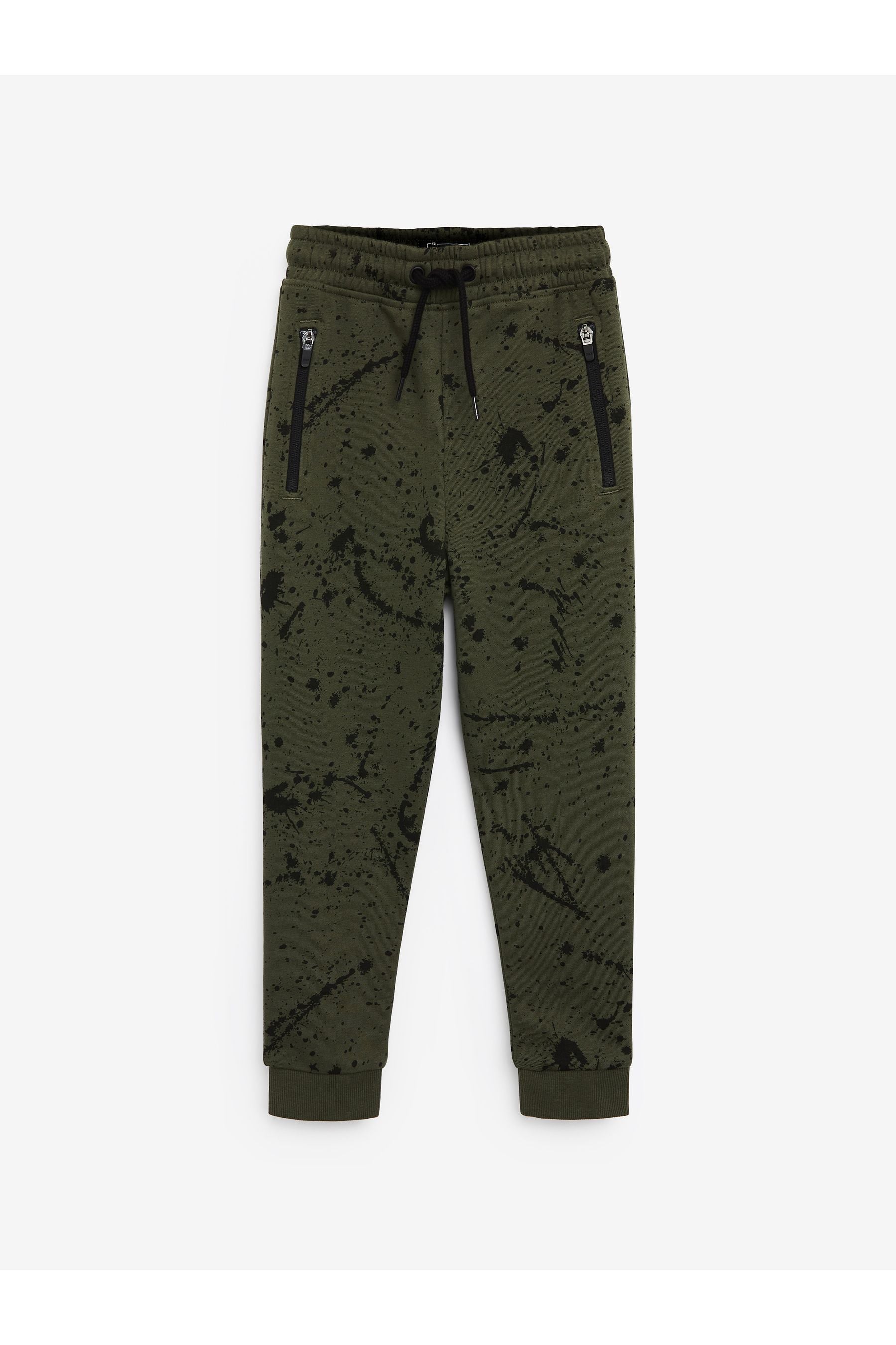 Black/Green 2 Pack Splat Print Joggers (3-16yrs)