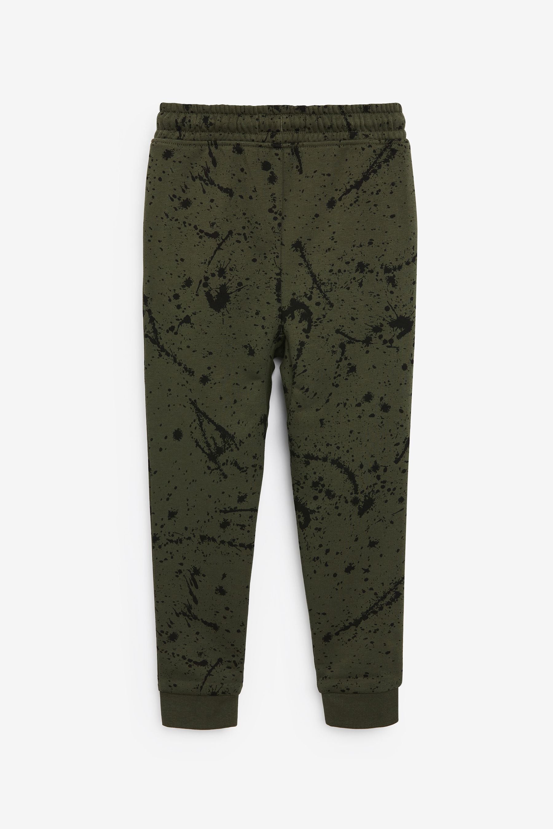 Black/Green 2 Pack Splat Print Joggers (3-16yrs)