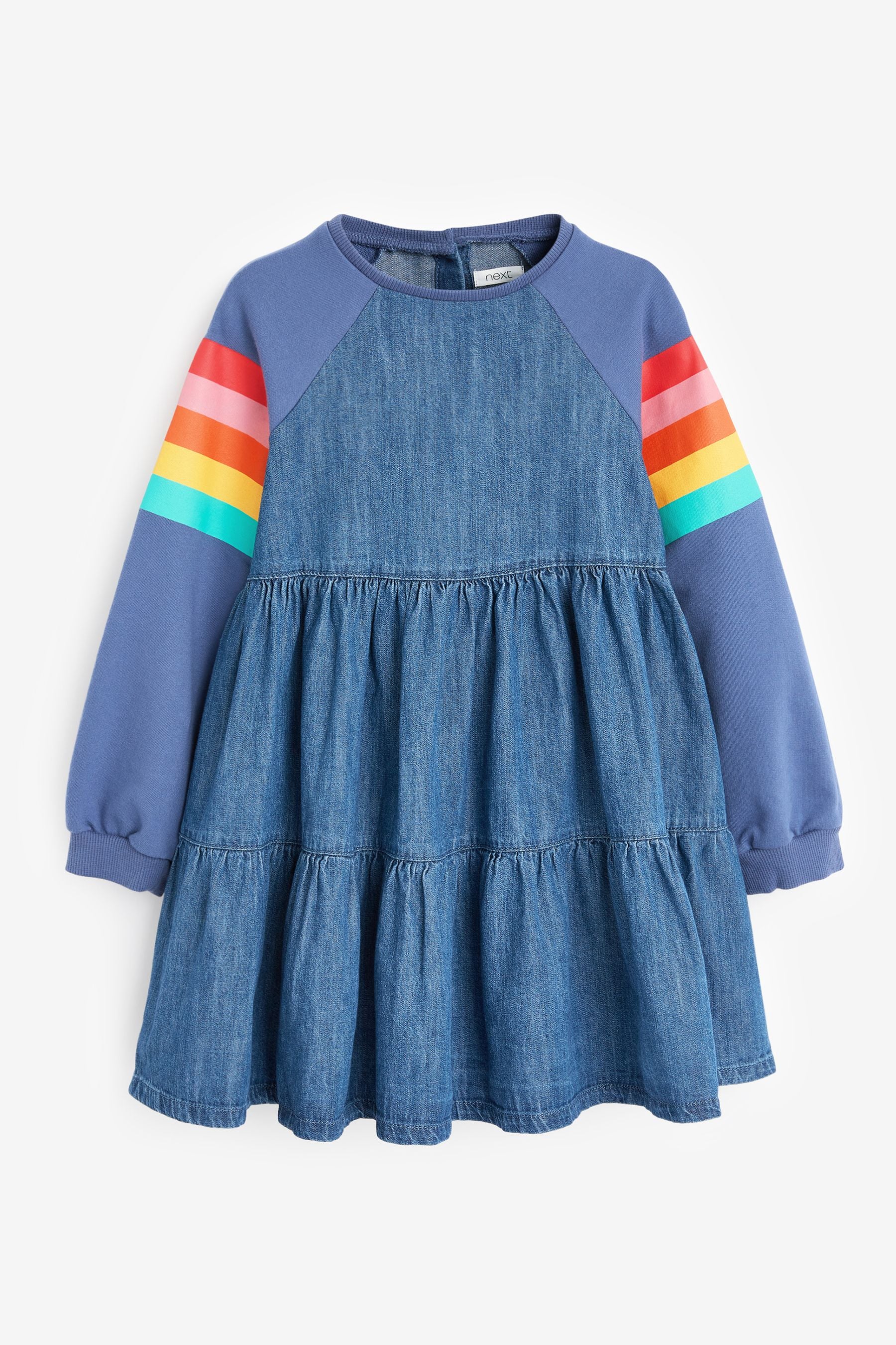 Rainbow Raglan Denim Dress (3-16yrs)