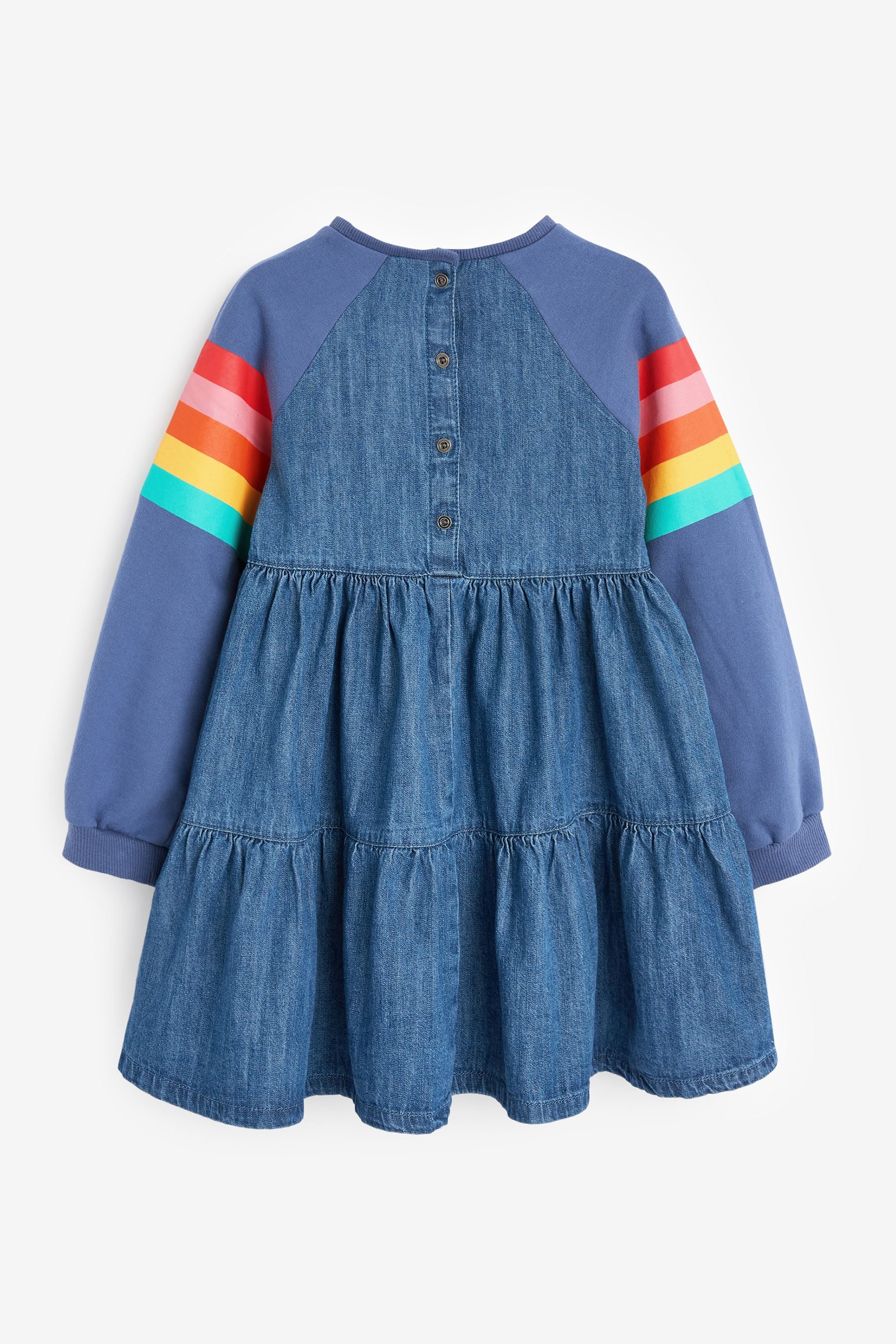 Rainbow Raglan Denim Dress (3-16yrs)