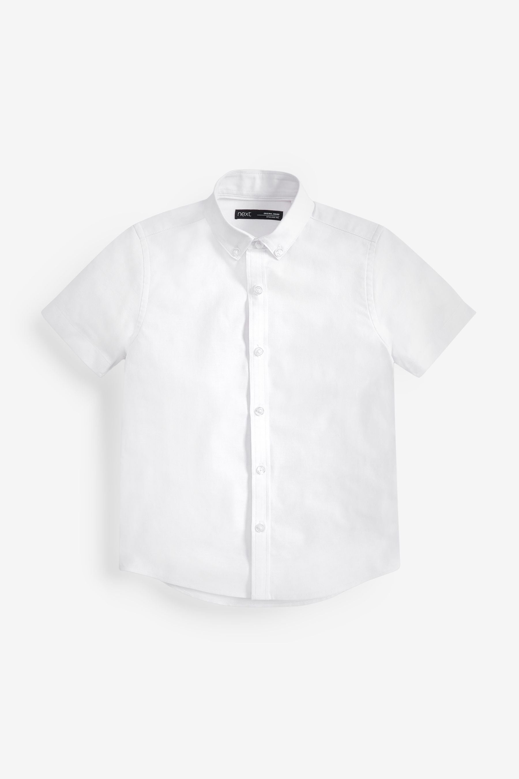 White Plain Short Sleeve Cotton Rich Oxford Shirt (3-16yrs)