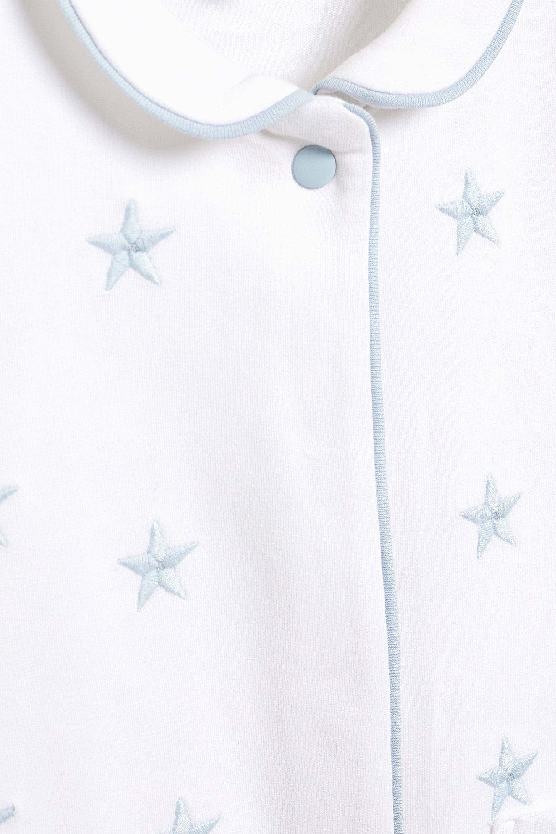 Blue Premium Embroidered Baby Sleepsuit (0-2yrs)