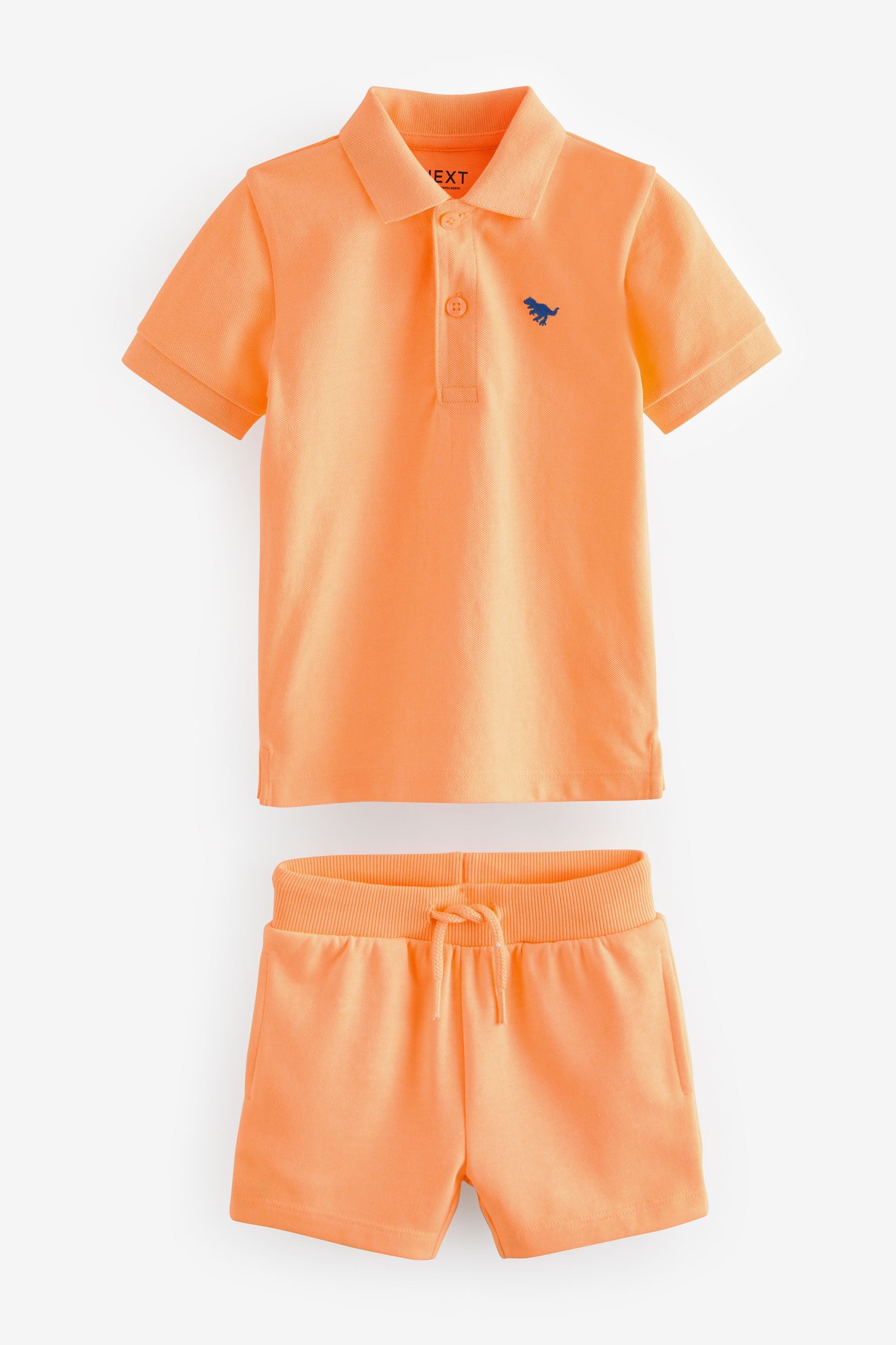 Orange Short Sleeve Polo and Shorts Set (3mths-7yrs)