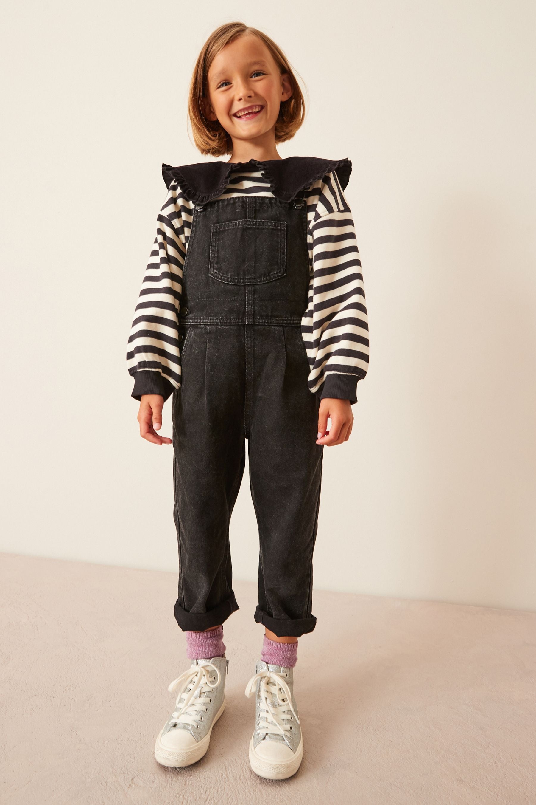 Charcoal Grey Dungarees (3-16yrs)