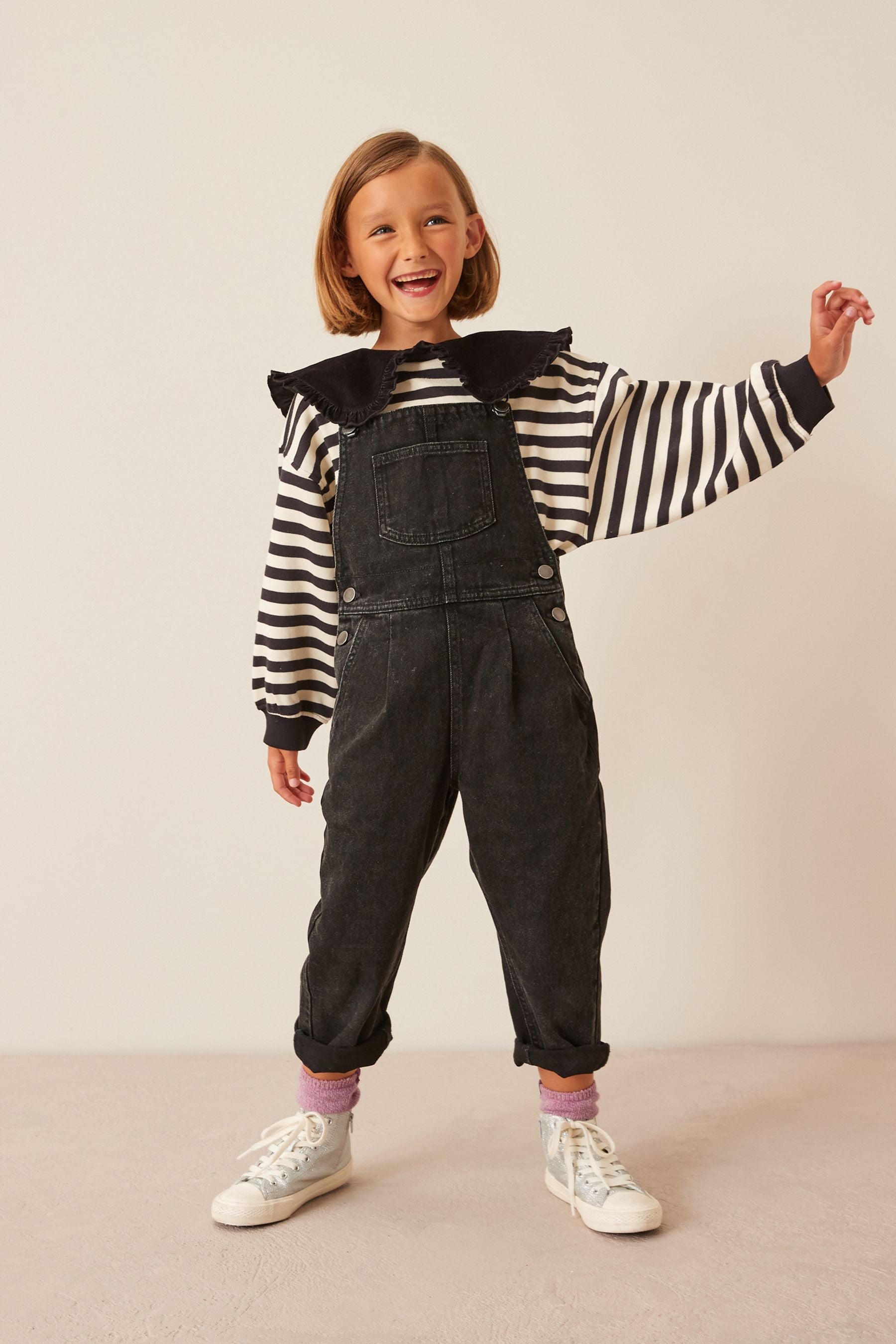 Charcoal Grey Dungarees (3-16yrs)