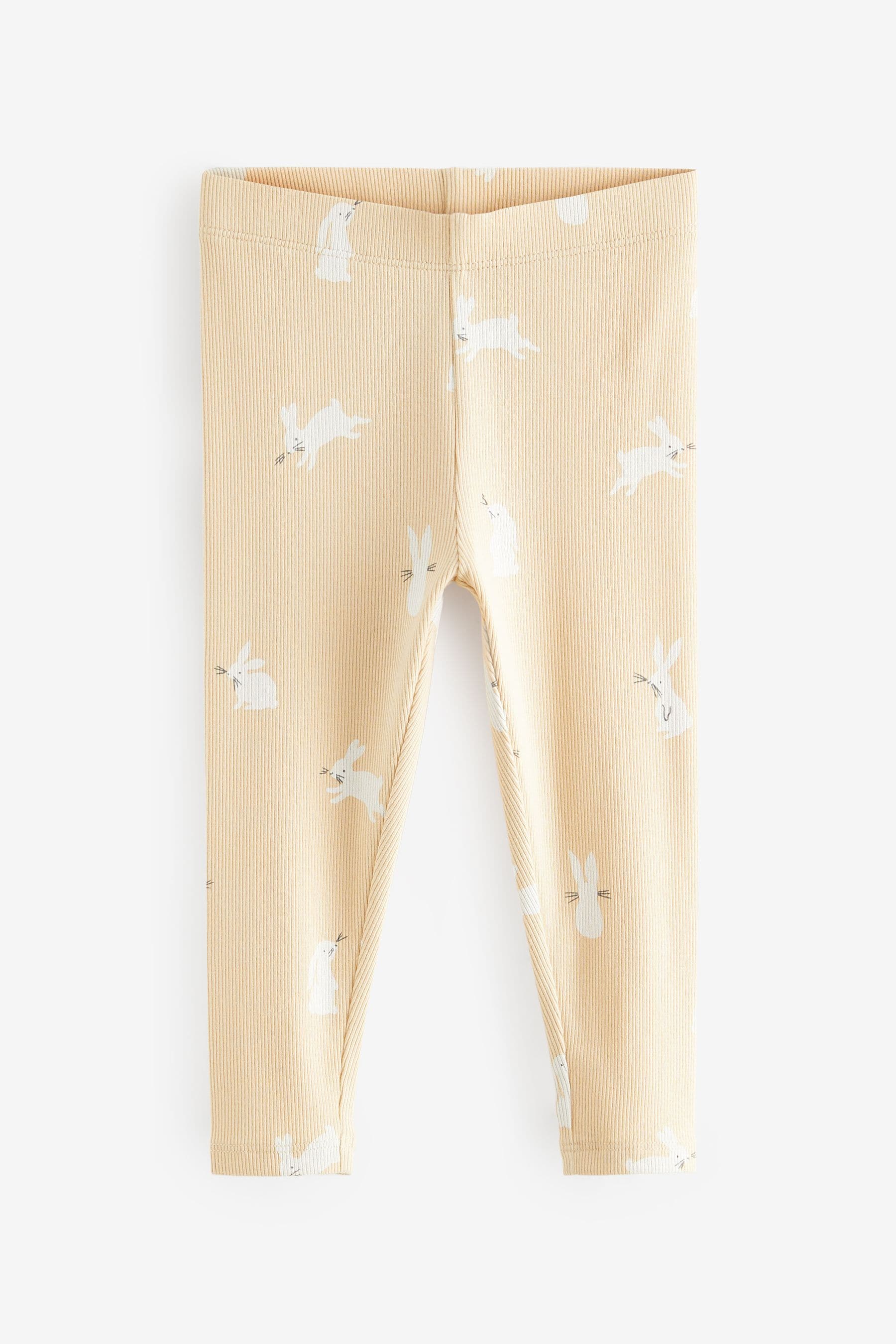 Yellow Bunny Rib Jersey Leggings (3mths-7yrs)