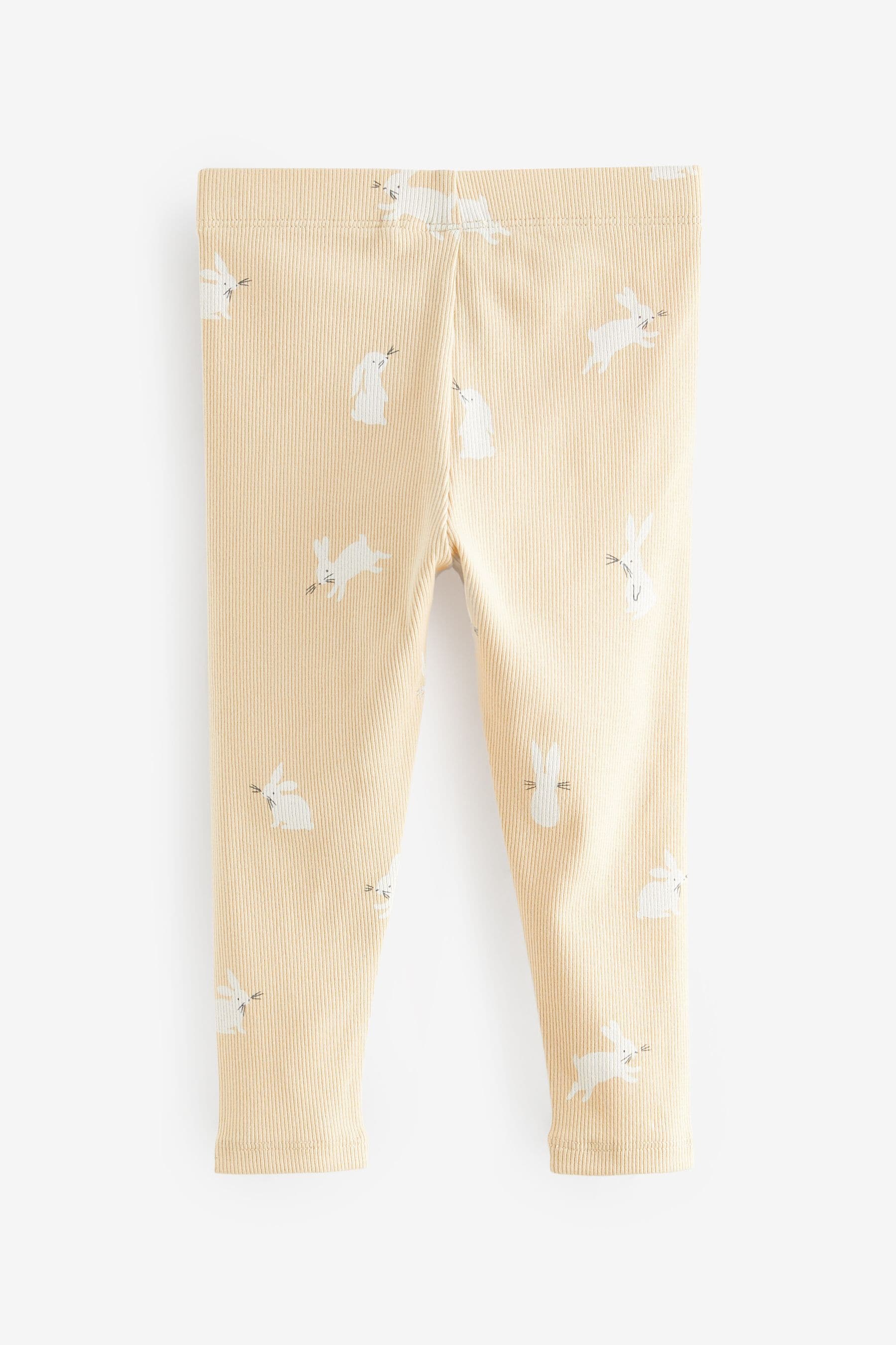 Yellow Bunny Rib Jersey Leggings (3mths-7yrs)