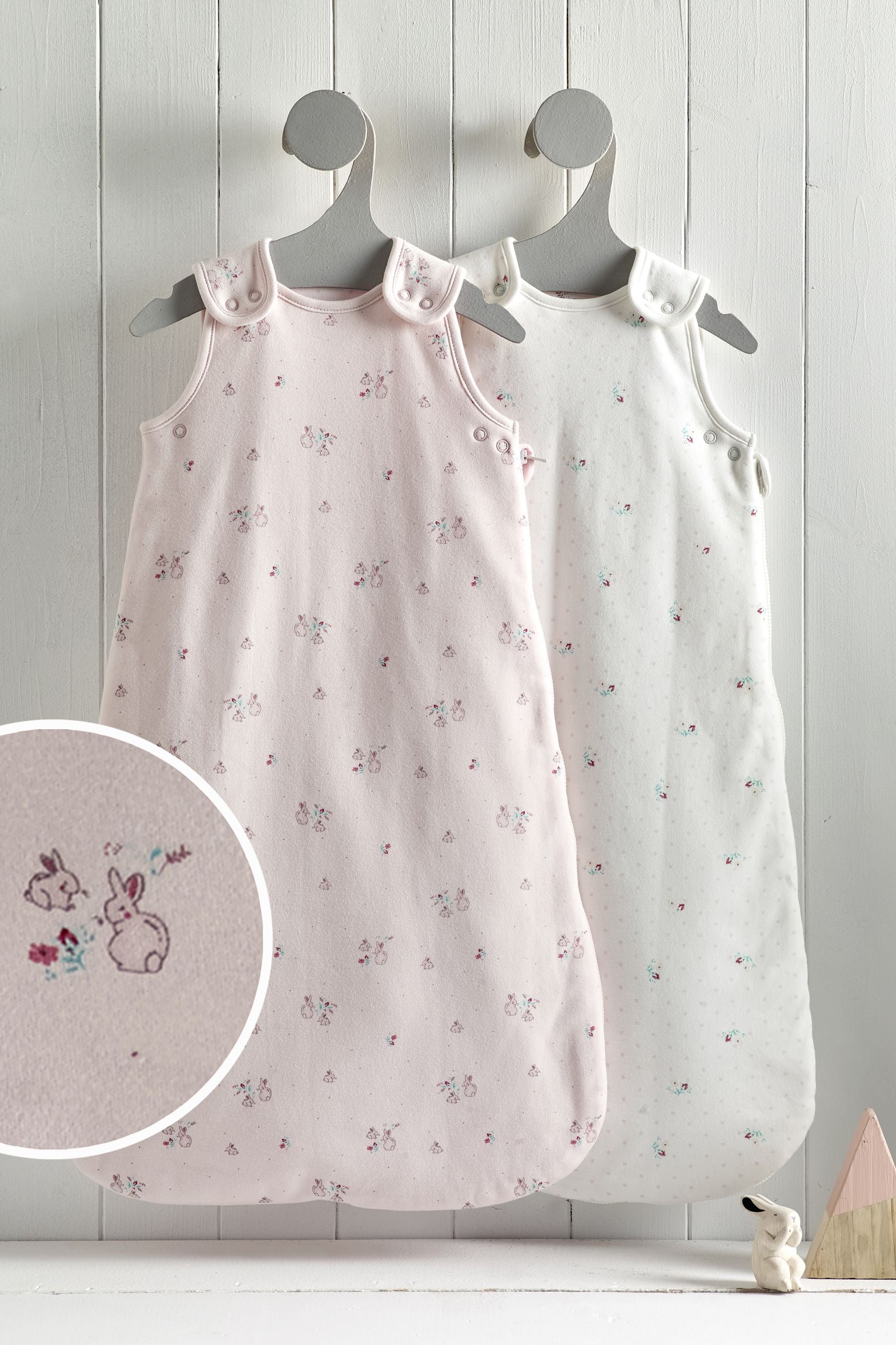 Pink Bunnies Baby 100% Cotton Sleep Bag